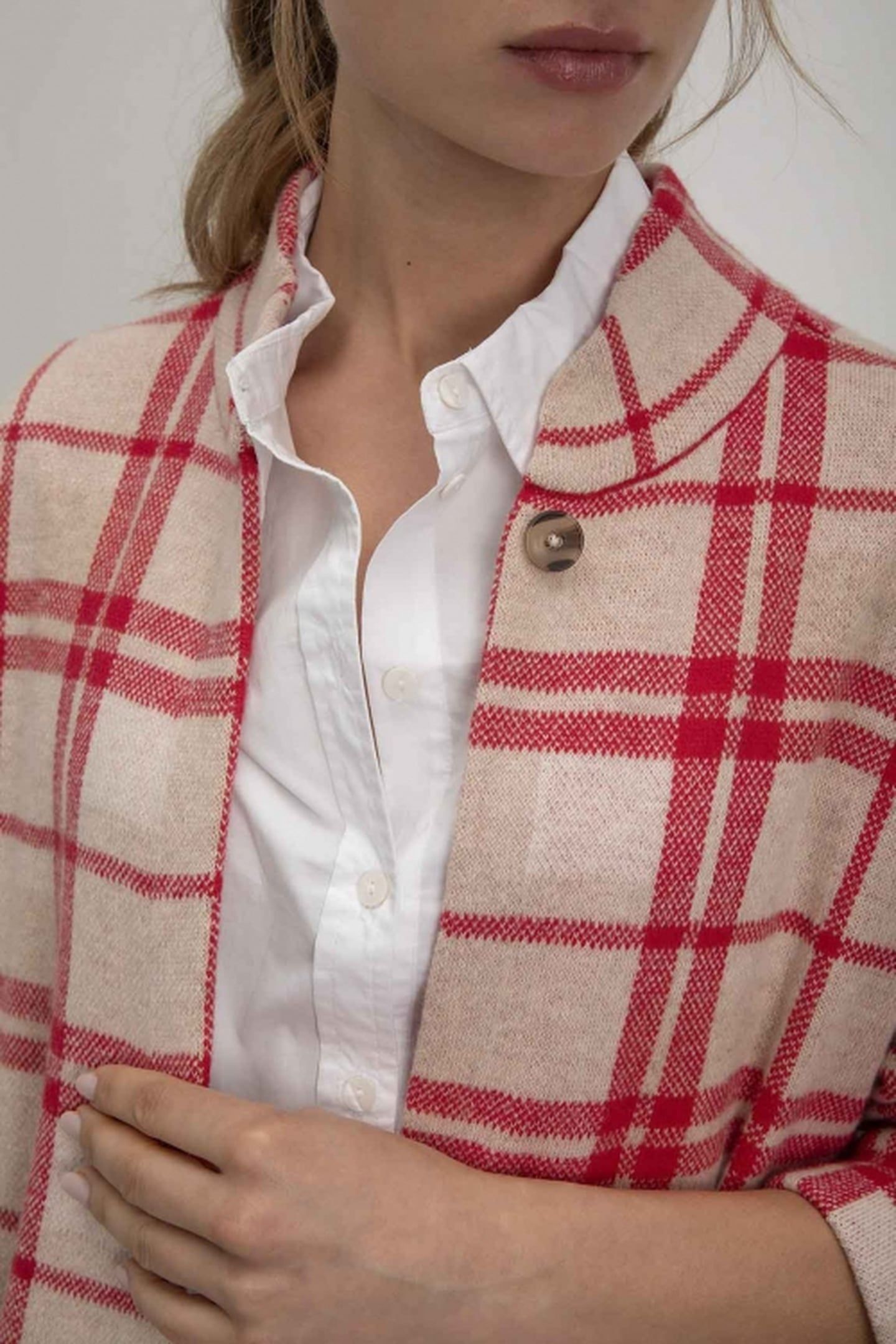 SJOERD CARDIGAN RED CHECK 4
