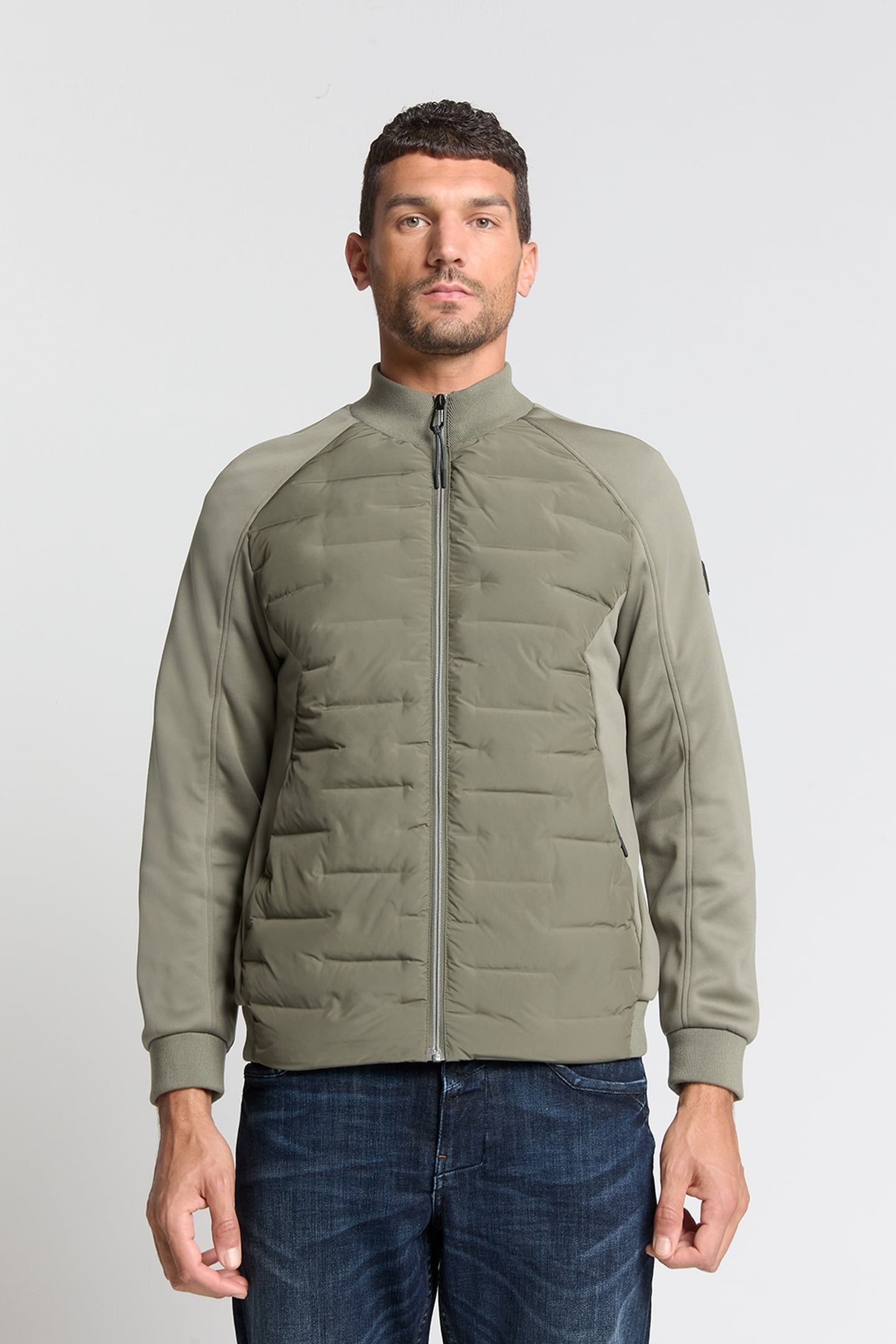 JACKET SHORT FIT SEALED KNITTED MIX STEEL 2