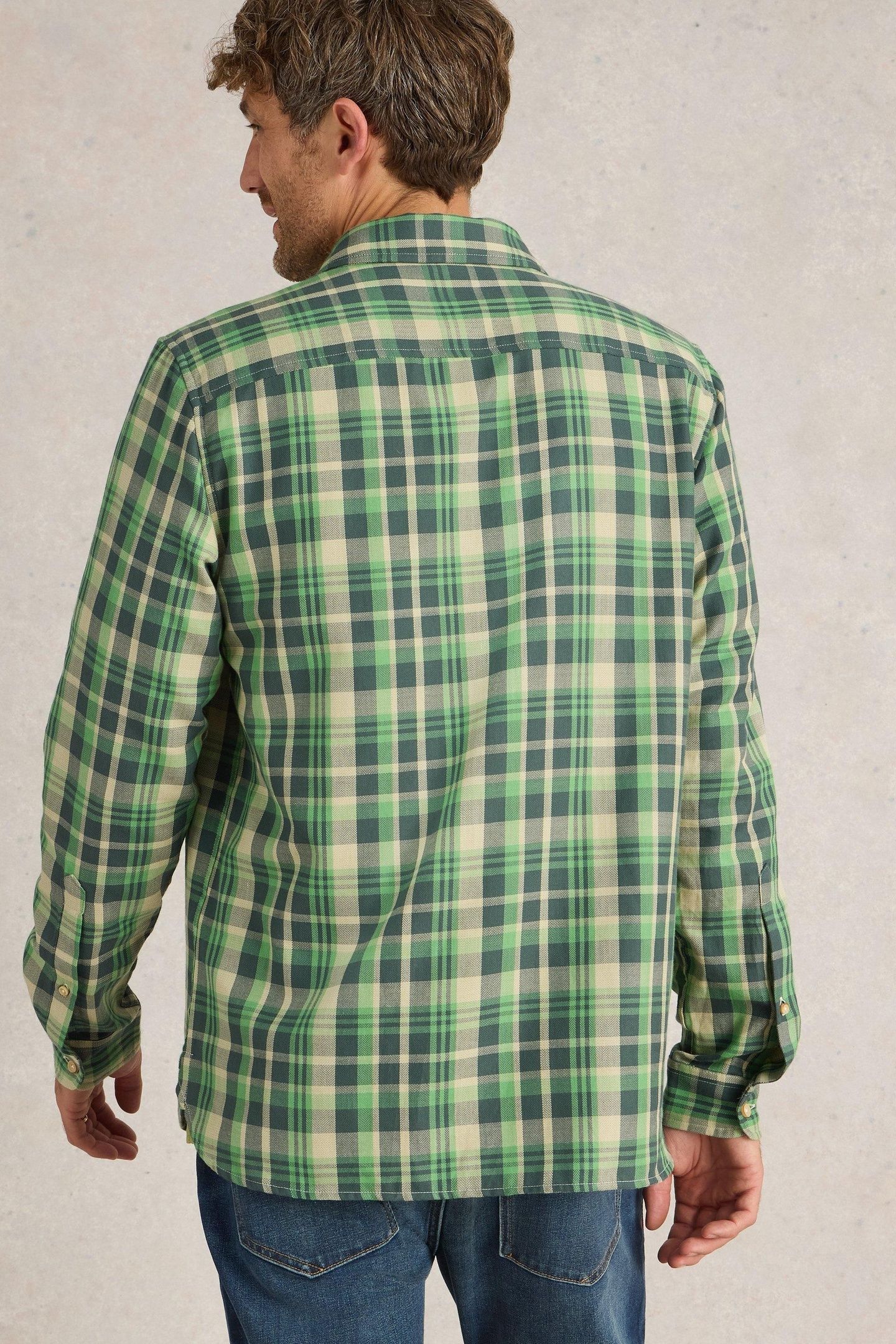 MOXLEY BRUSHED LS CHECK SHIRT GREEN MULTI 3