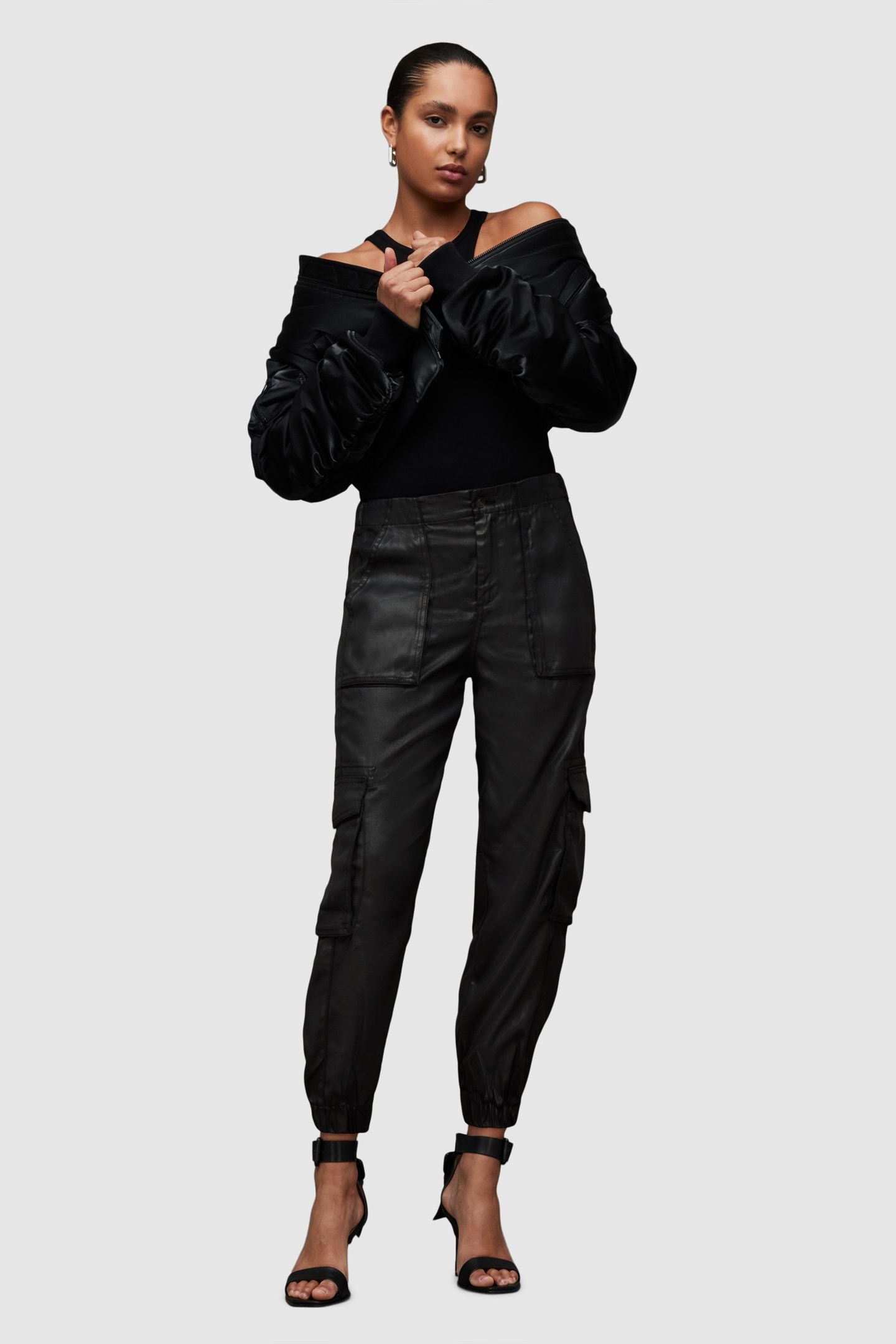 FRIEDA COATED TROUSE BLACK 1