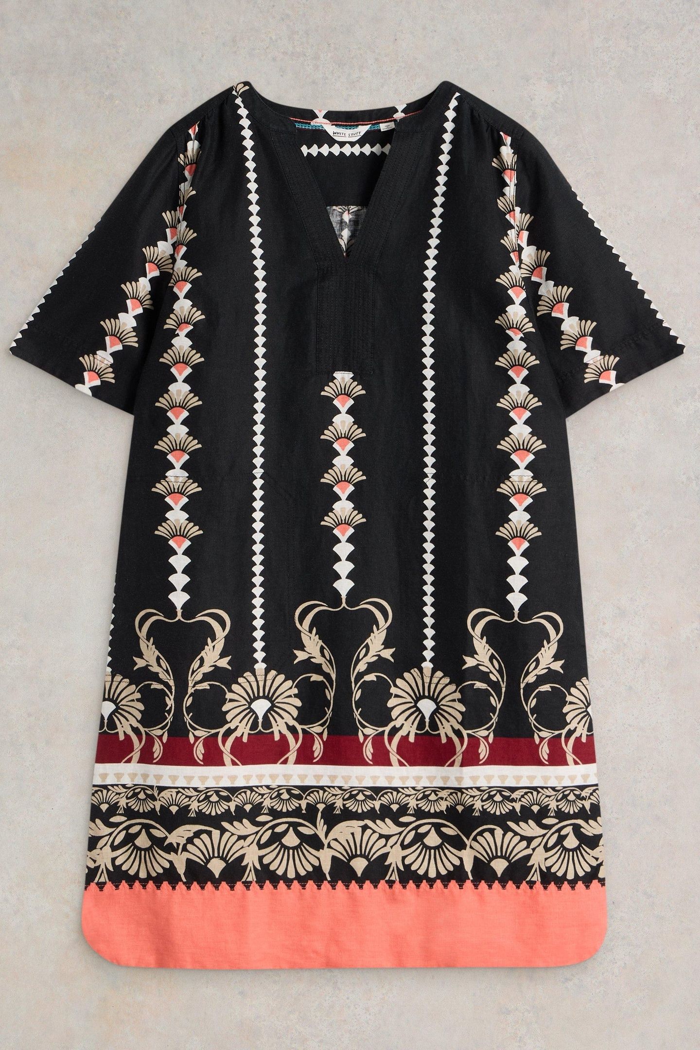 JUNE LINEN DRESS BLACK PRINT 3