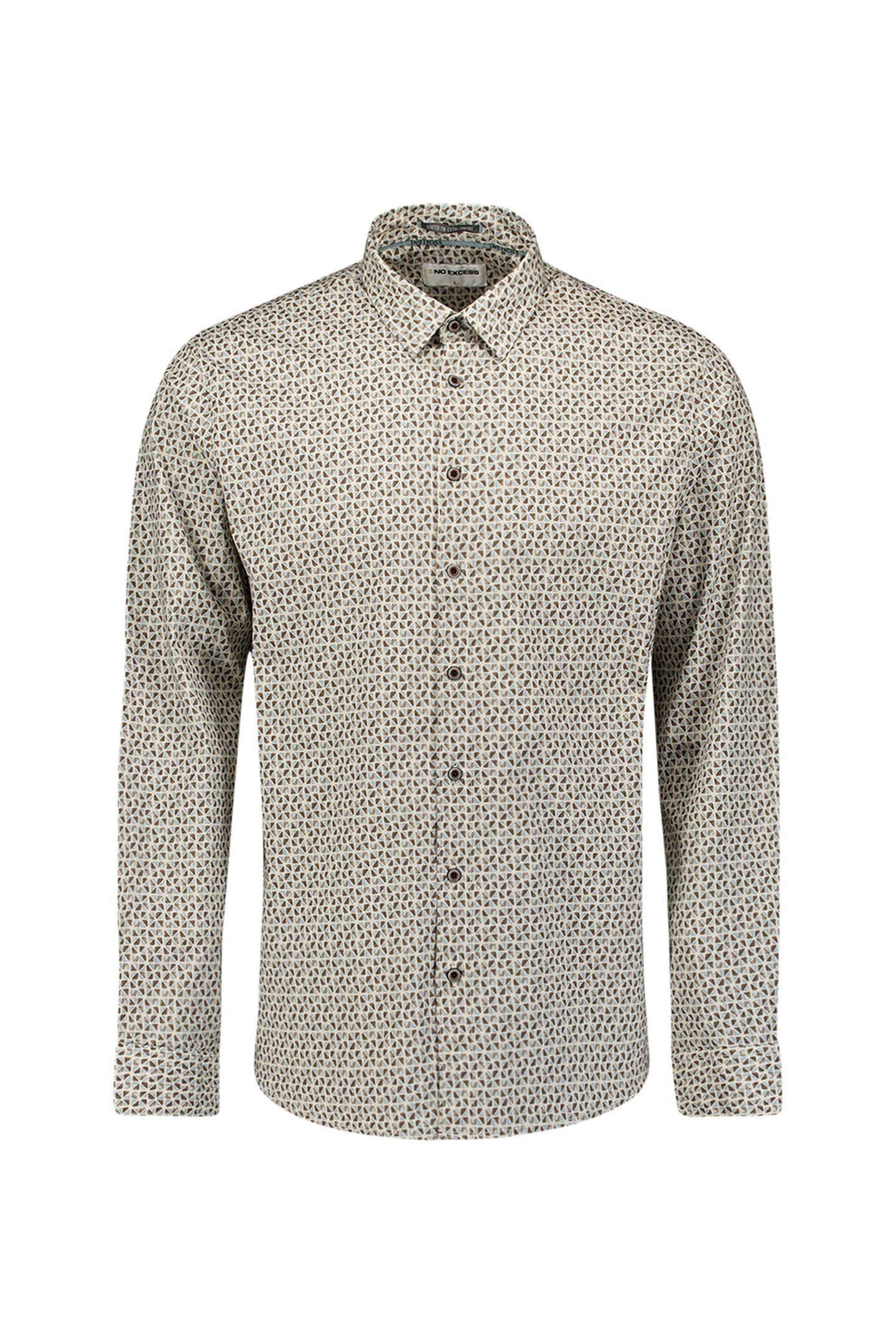SHIRT STRETCH ALLOVER PRINTED TAUPE 5