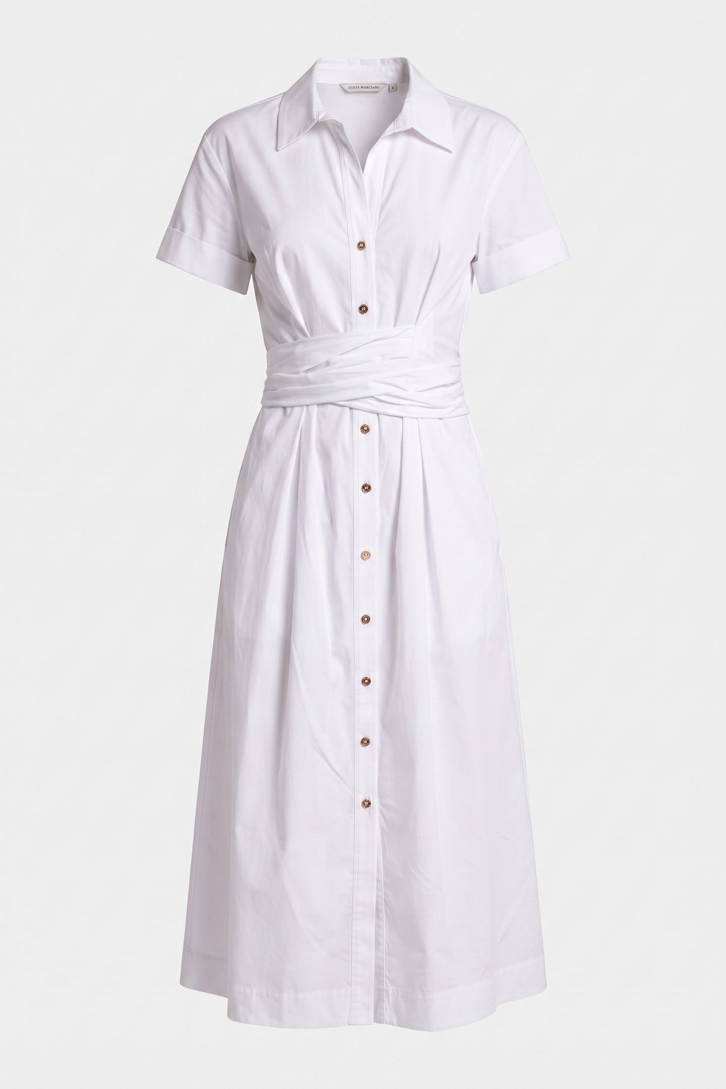 ADELE V NECK SS MIDI TRUE WHITE A000 3