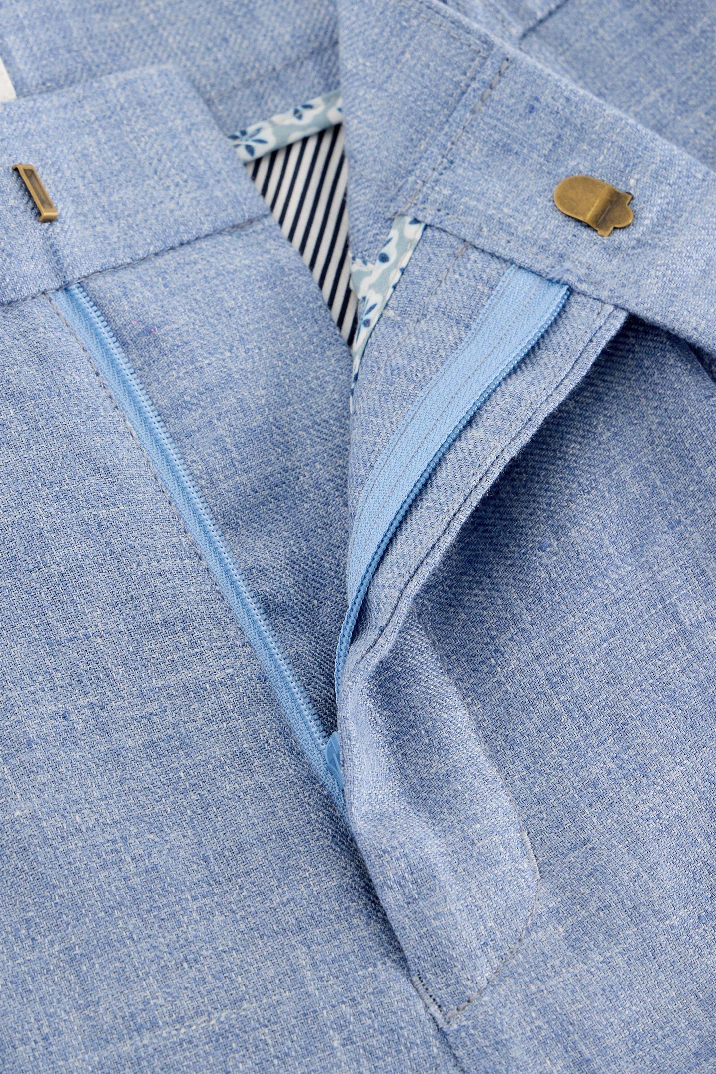 LINEN TROUSER MID BLUE 6