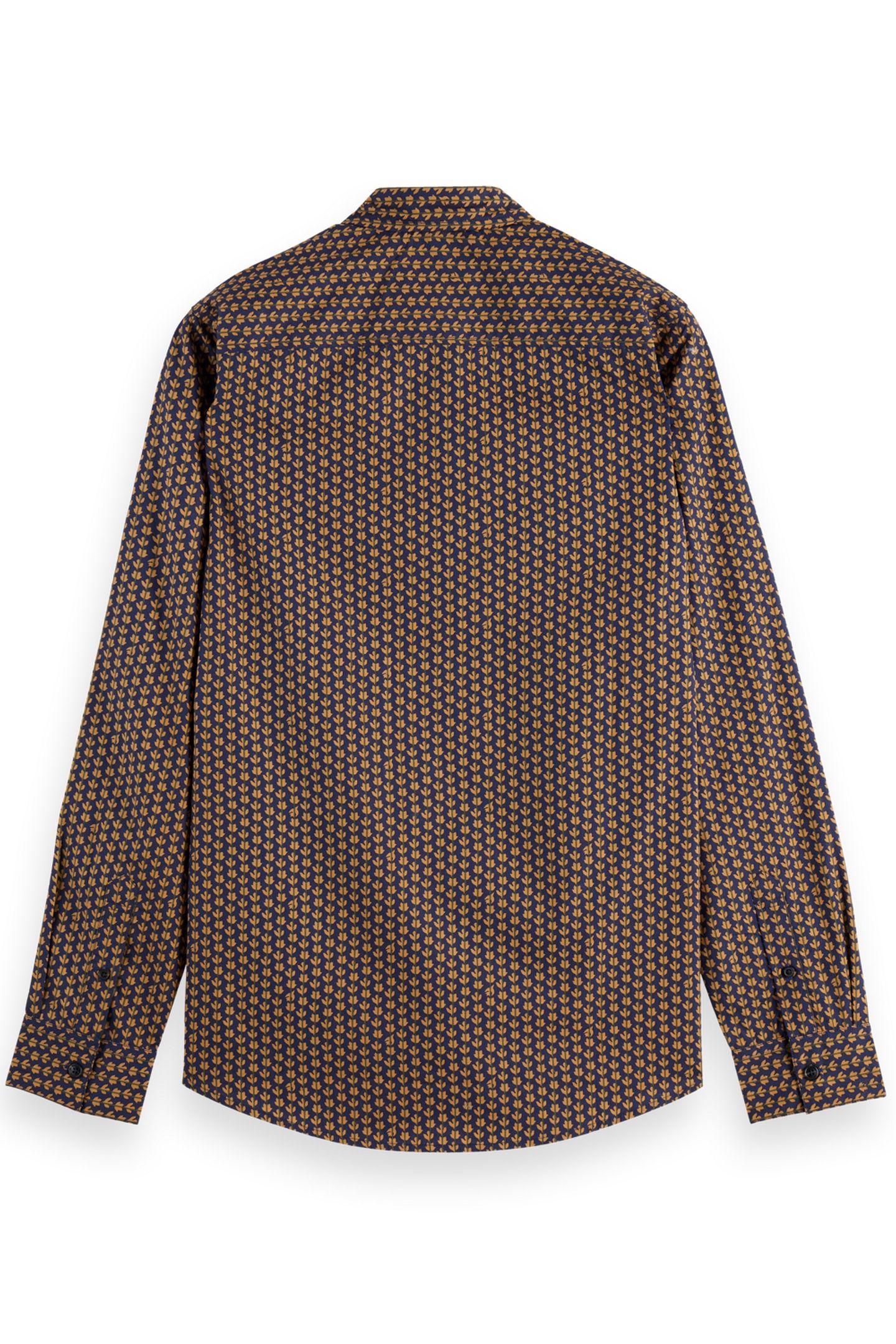 MICRO AOP SLIM-FIT SHIRT DITSY LEAF STRIPE PEACOAT 3