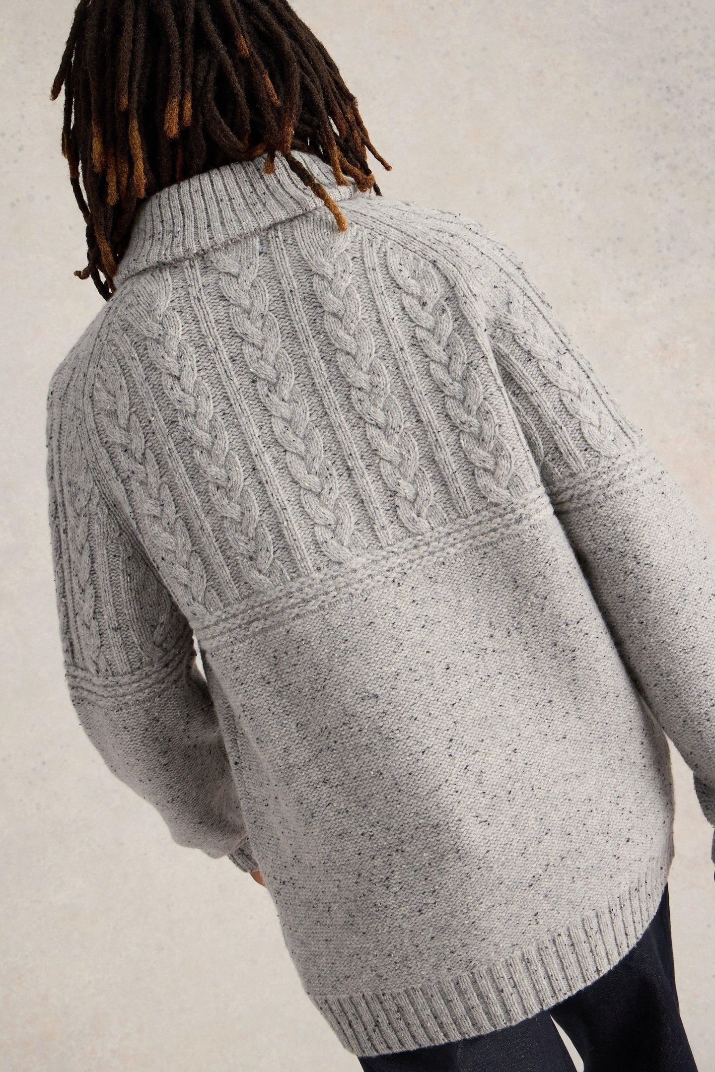 BERKLEY SHAWL NECK JUMPER LIGHT GREY 2