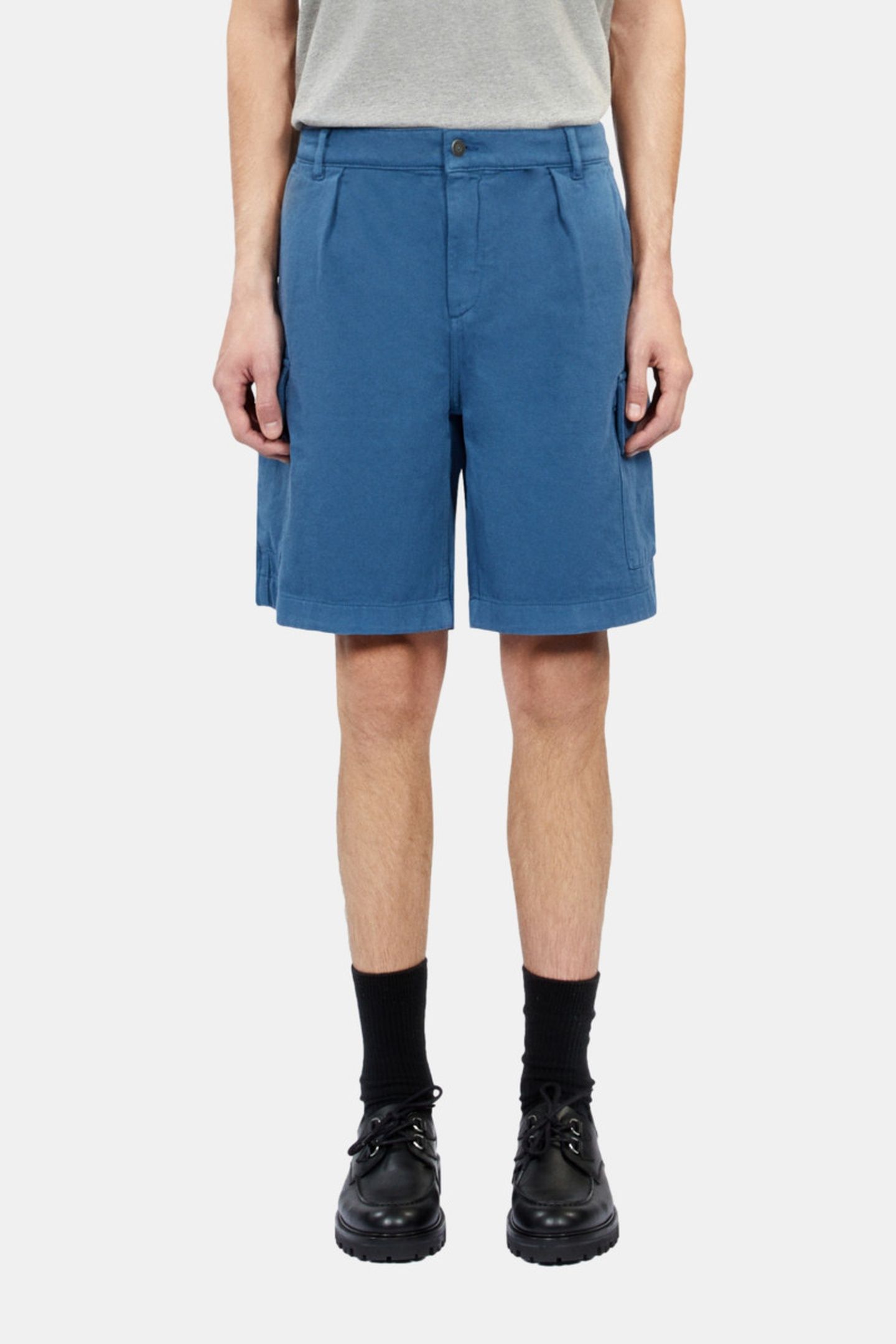 CASUAL CARGO SHORTS W PLEATS AND PATCH POCKETS MIDDLE NAVY 3