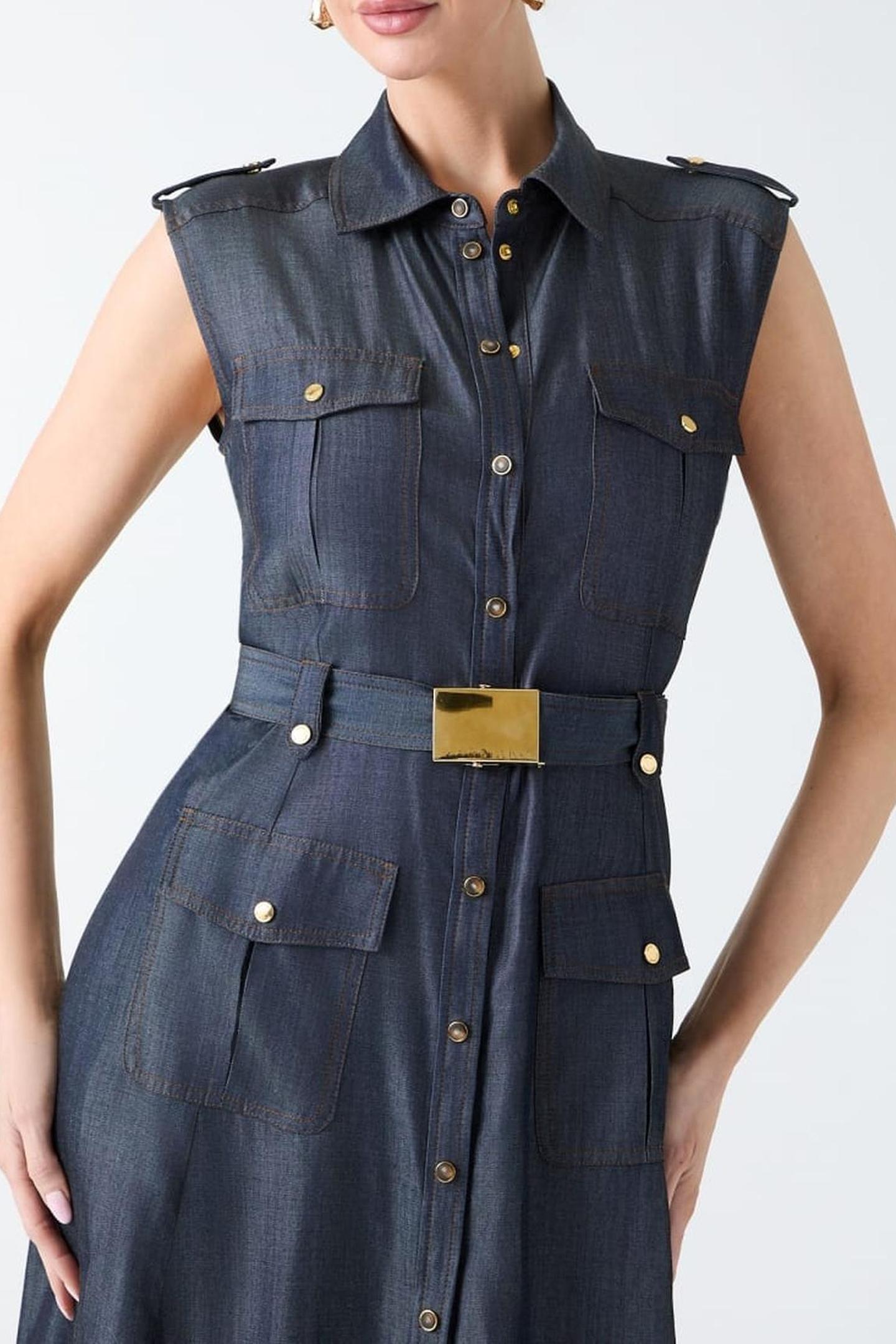 CARLA LONG SL DRESS DARK BLUE 5
