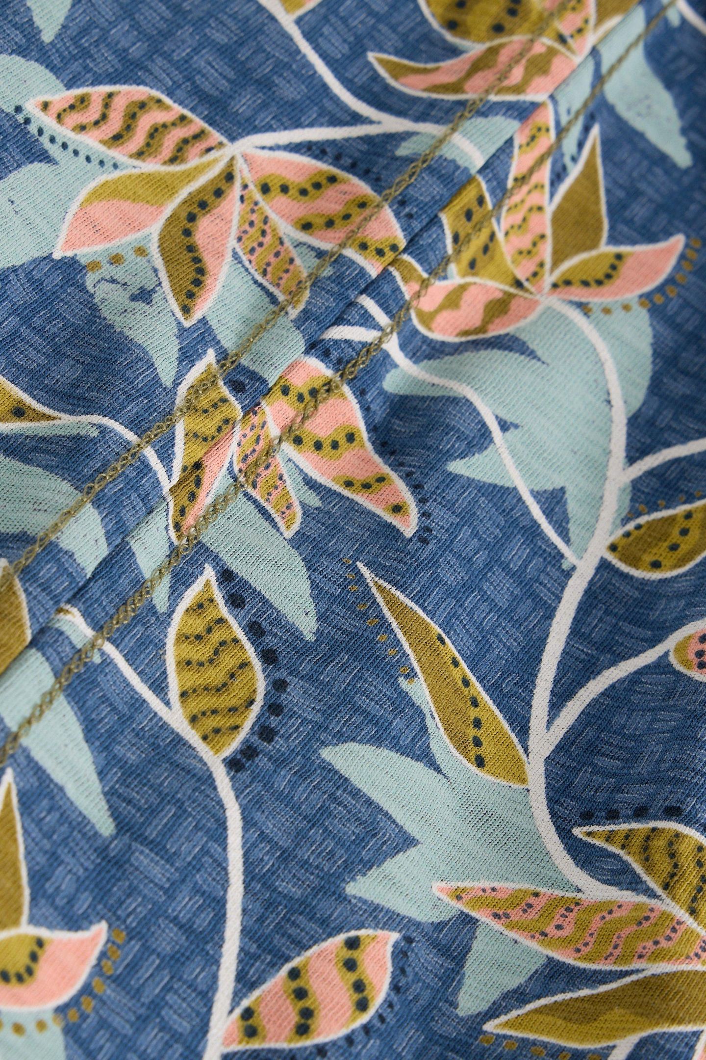 BAMBOO LEAVES PRINTED POLO BLUE PRINT 6