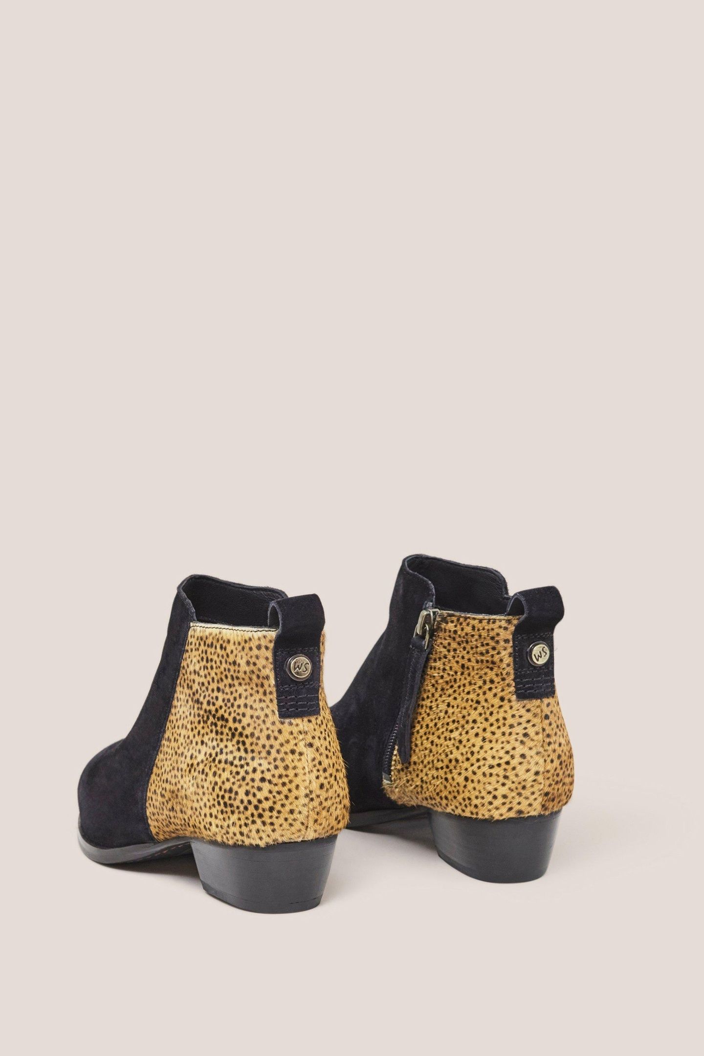 WILLOW SUEDE PONY ANKLE BOOT BLACK PRINT 2
