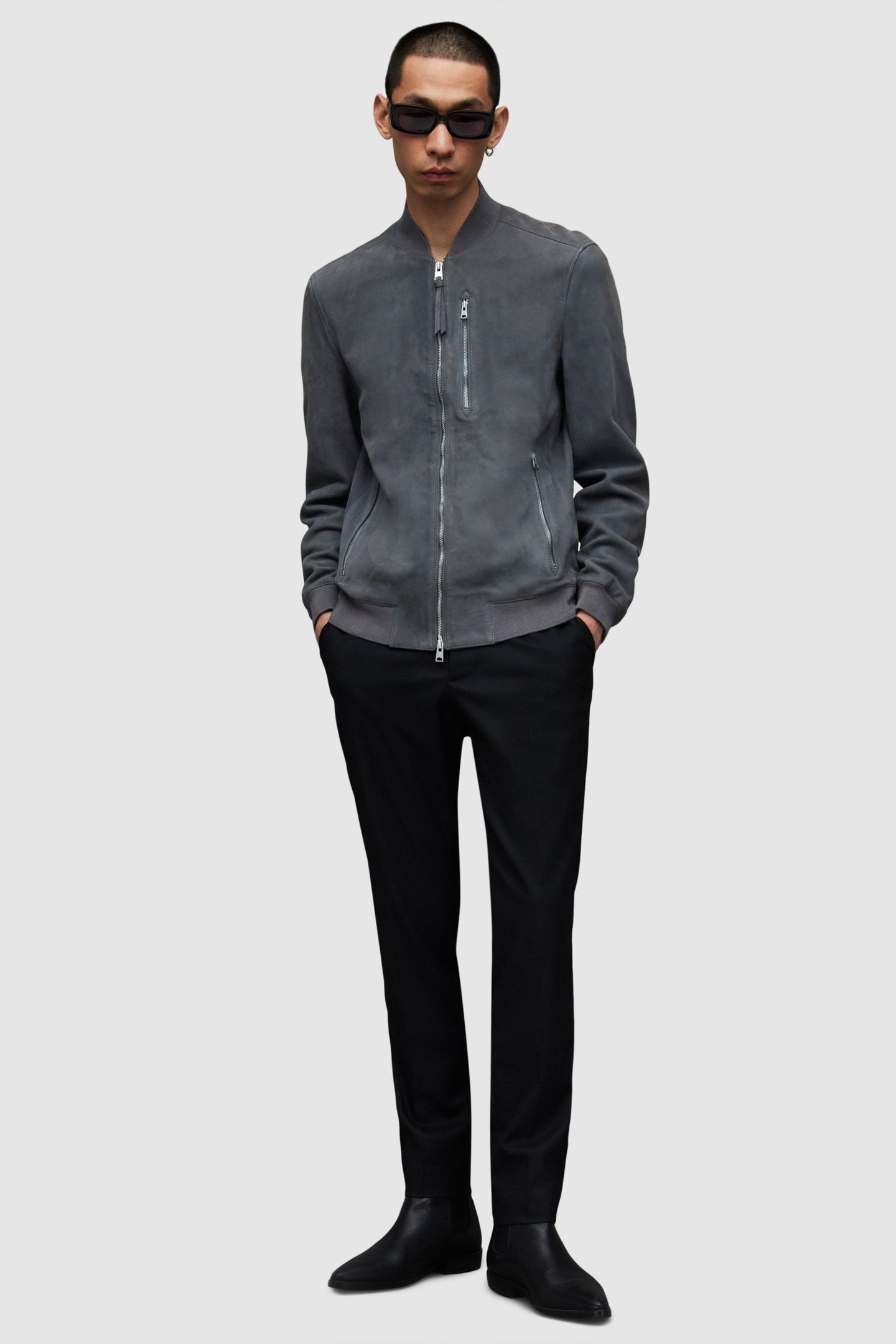 KEMBLE SUEDE BOMBER WIND GREY 2