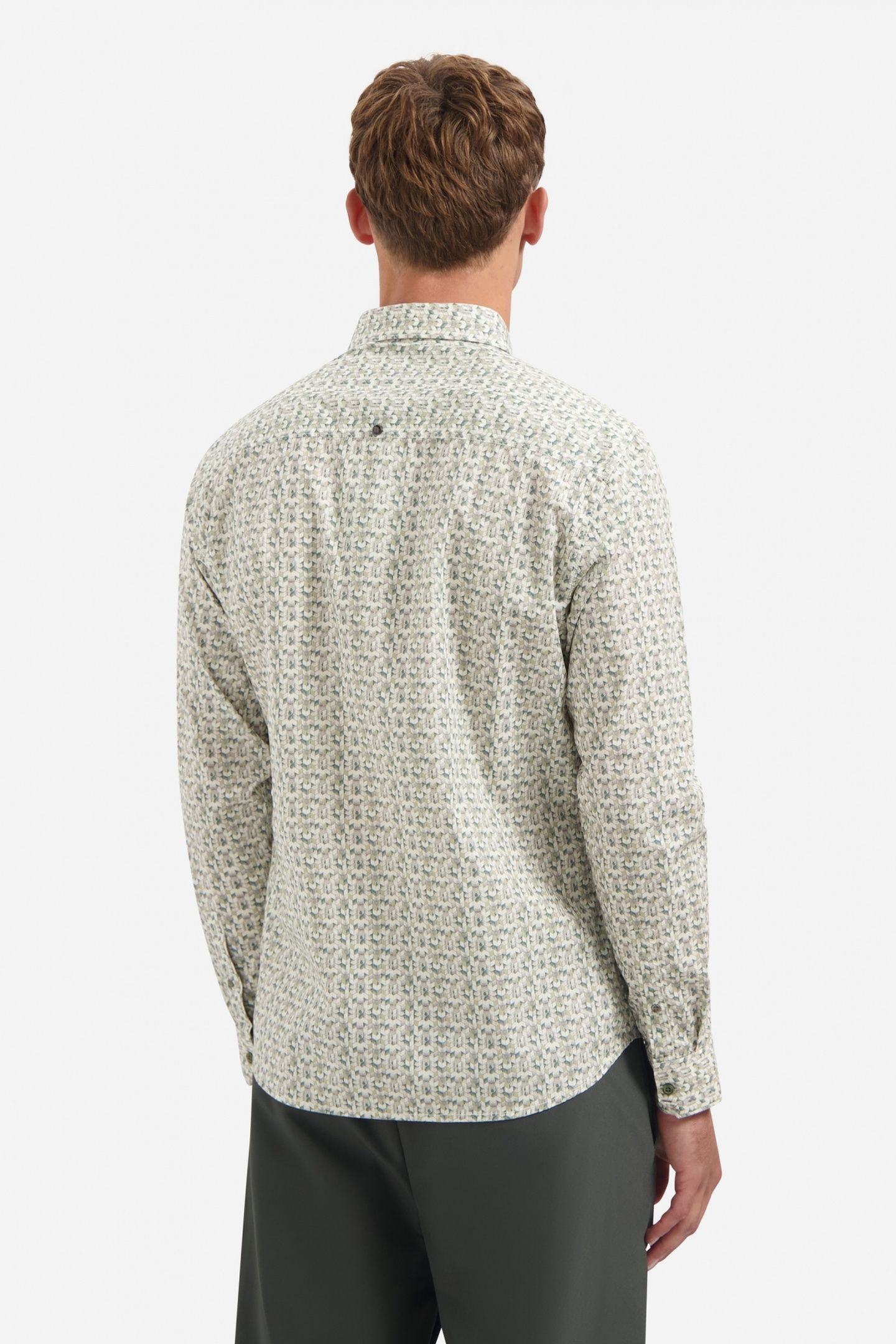 SHIRT STRETCH ALLOVER PRINTED DARK GREEN 4
