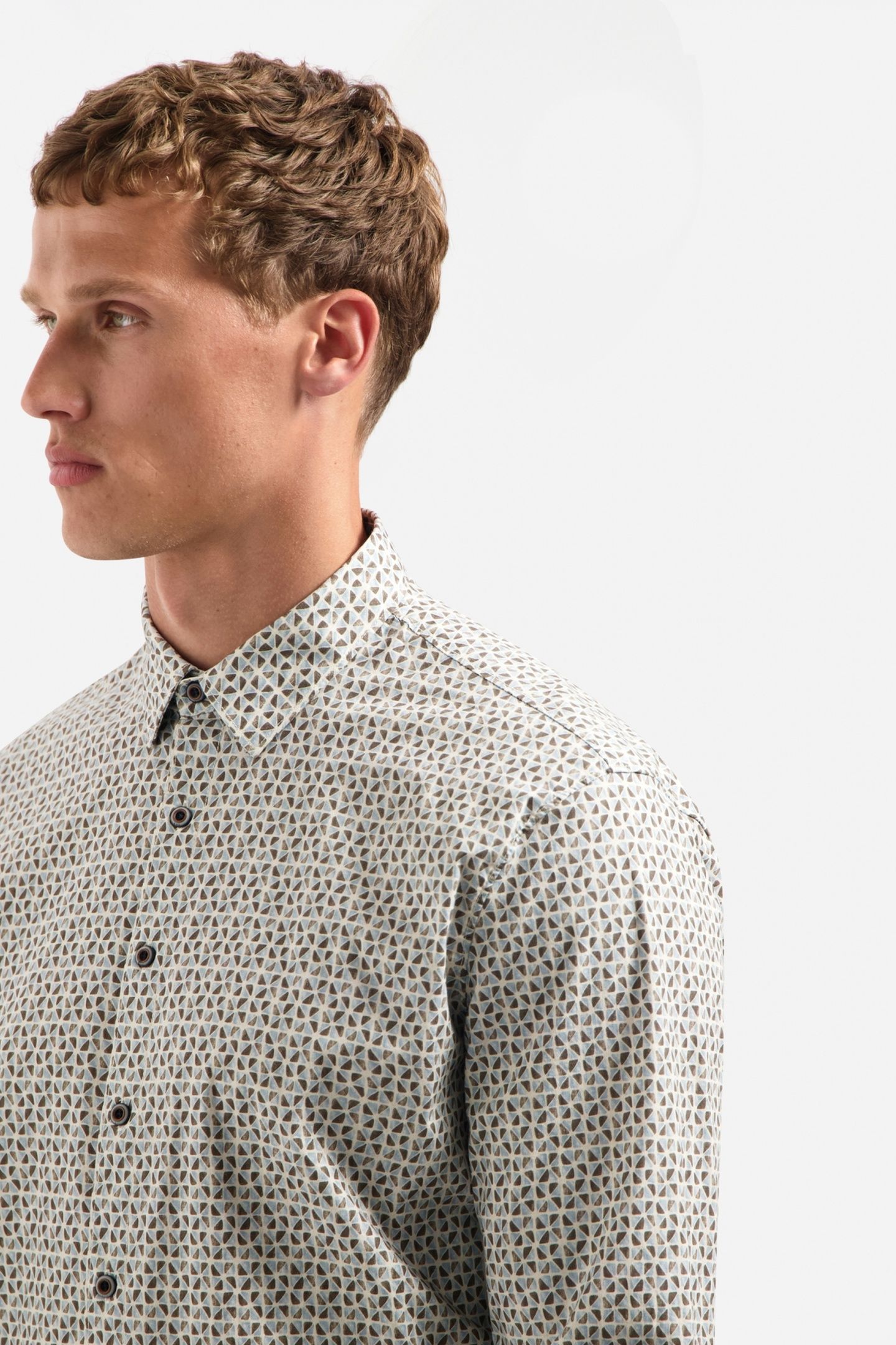 SHIRT STRETCH ALLOVER PRINTED TAUPE 7