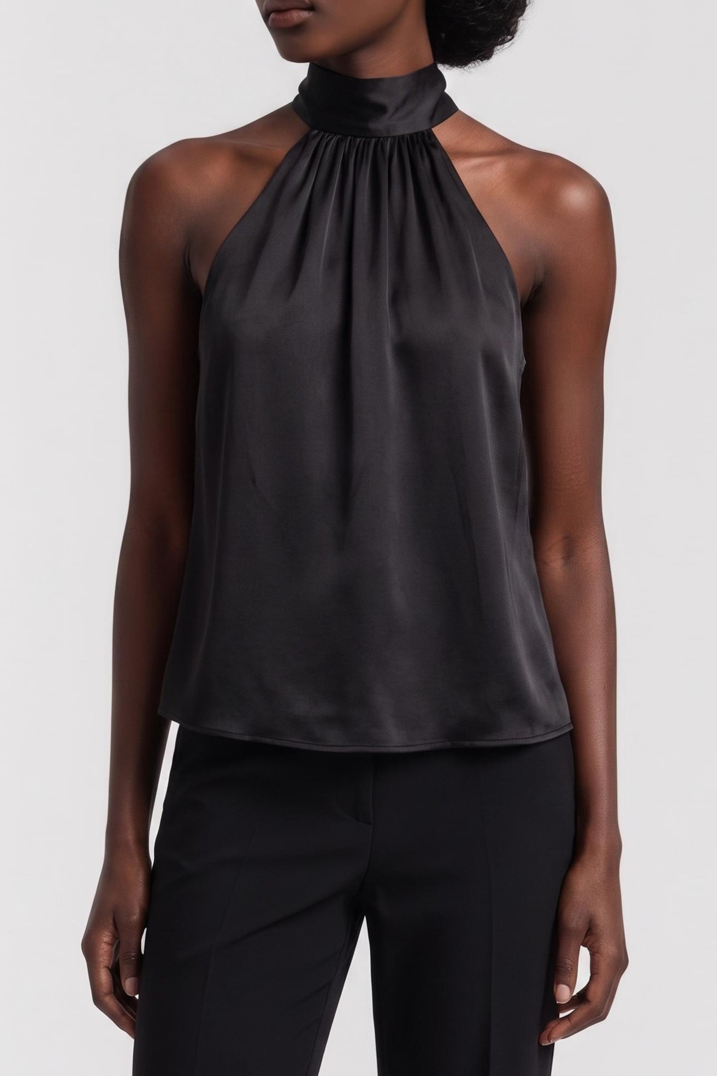 ELISA HALTER NECK TO JET BLACK A996 1