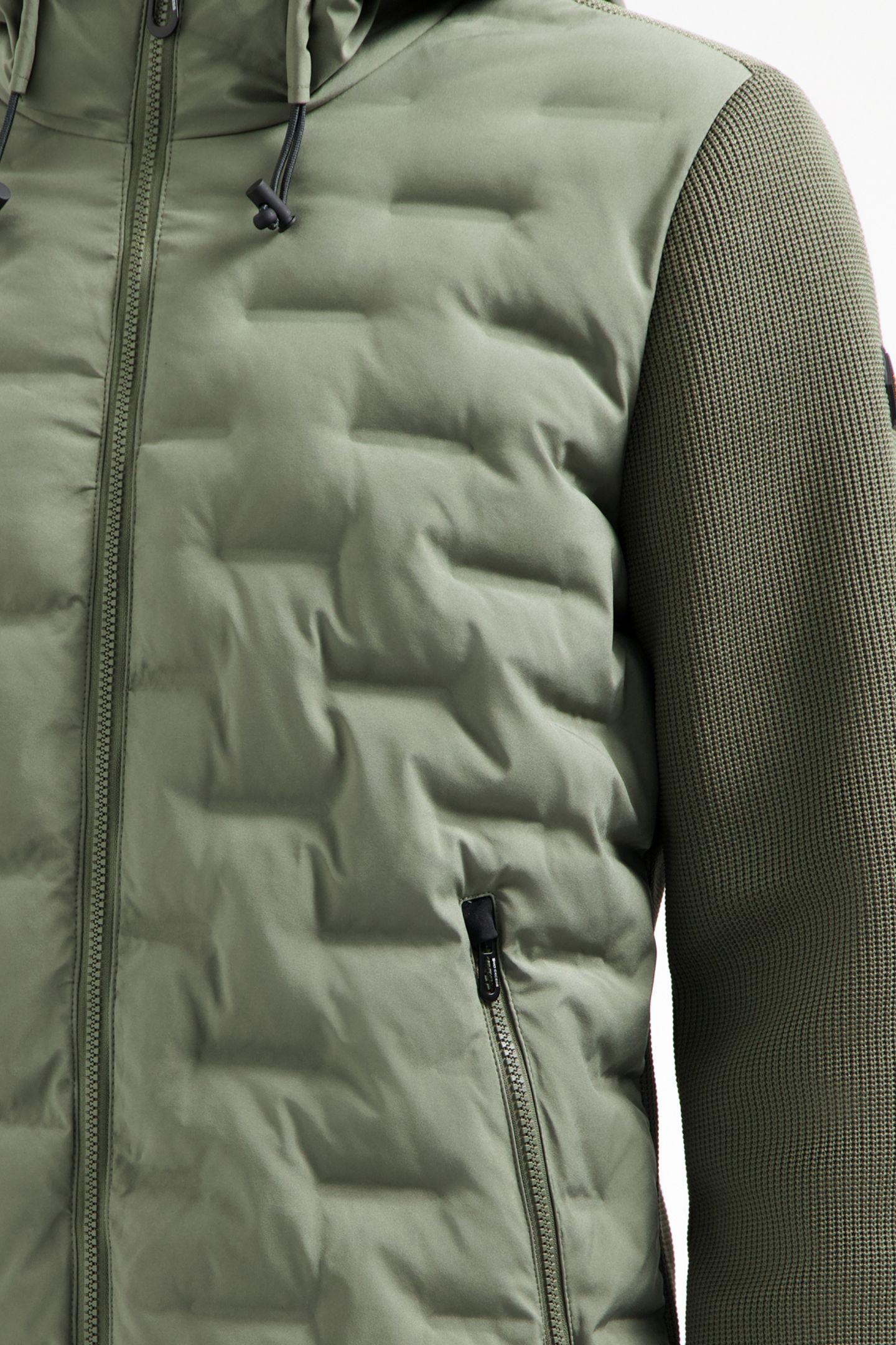 JACKET SHORT FIT SEALED HOODED KNITTED MIX STEEL 6