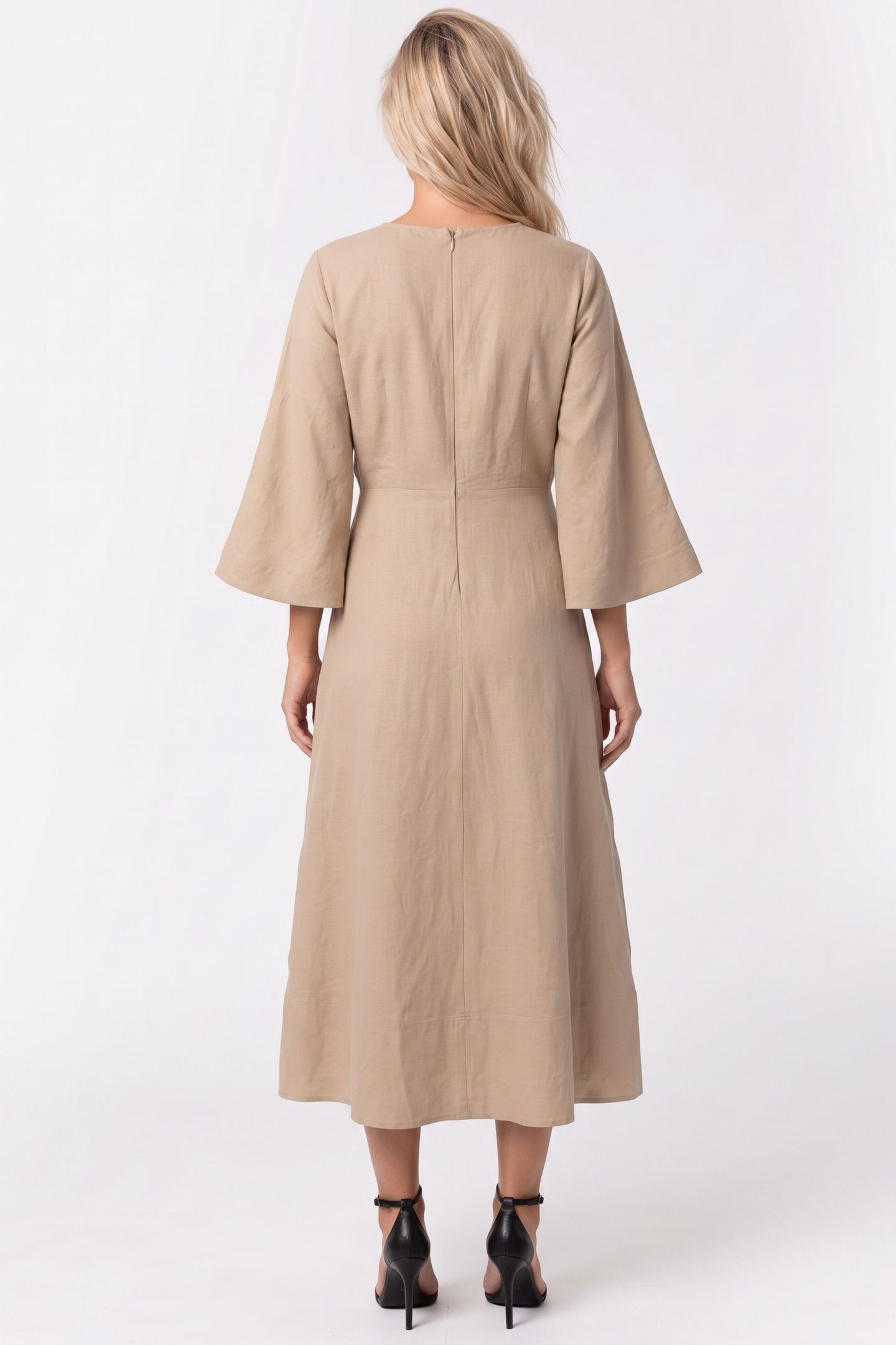 GIA KIMONO DRESS BEIGE 2