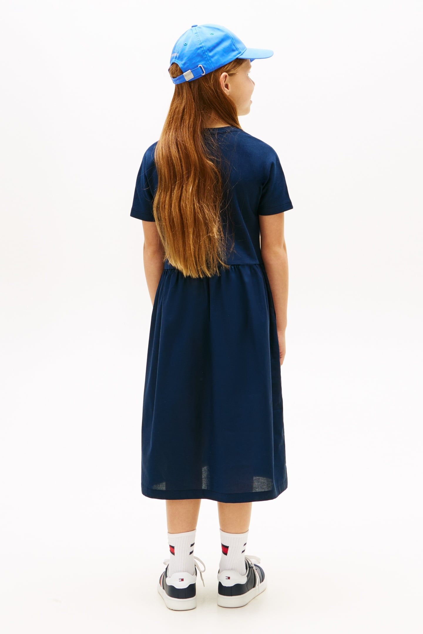 GIRLS MIX MEDIA DRESS SS DARK NIGHT NAVY 2