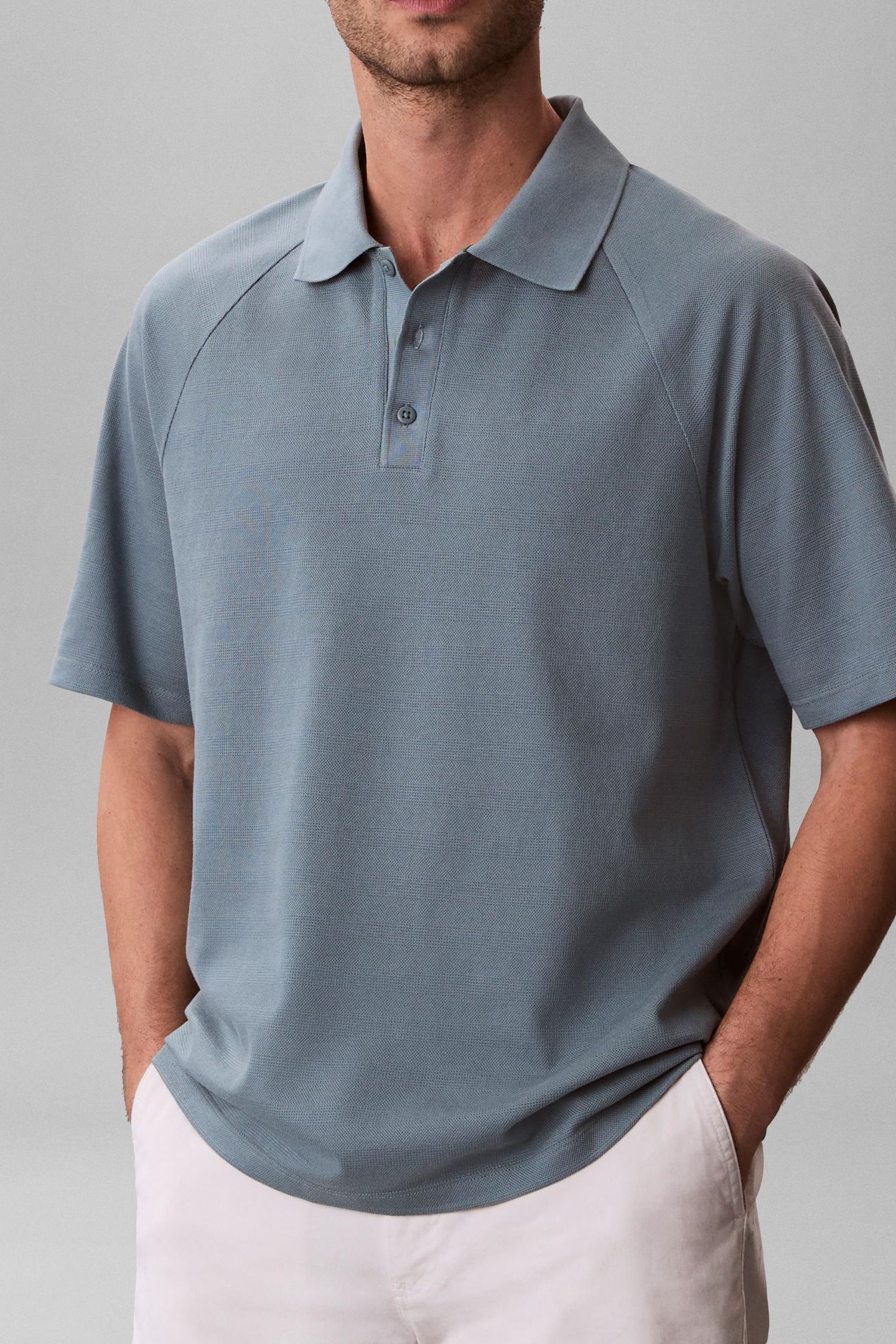 SS EASY BAR JACQUARD POLO FROSTED SPRUCE 2