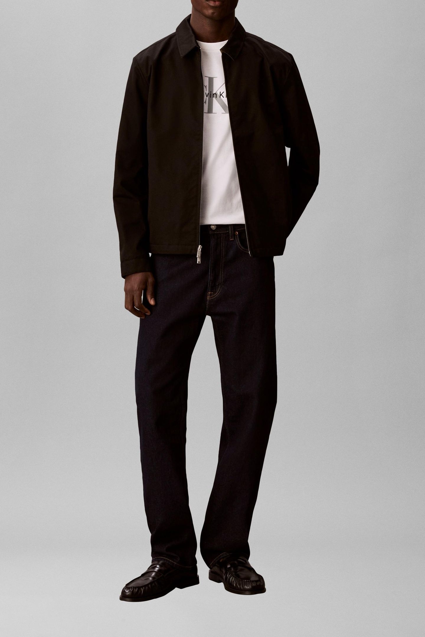 LS COTTON WING COLLAR JACKET BLACK 1