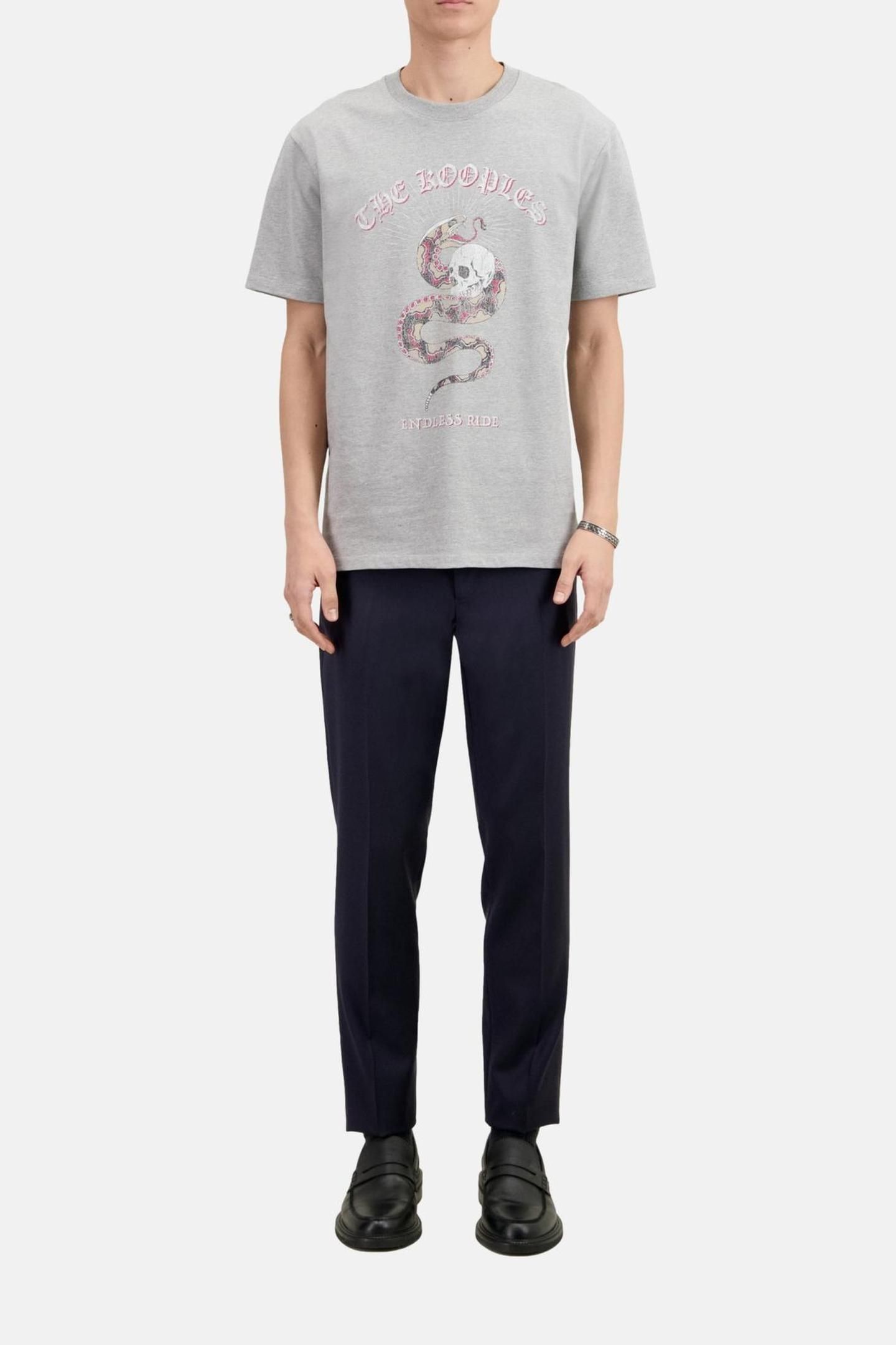SHORT-SLEEVED T-SHIRT WITH SNAKE PRINT LIGHT GREY CHINE 2