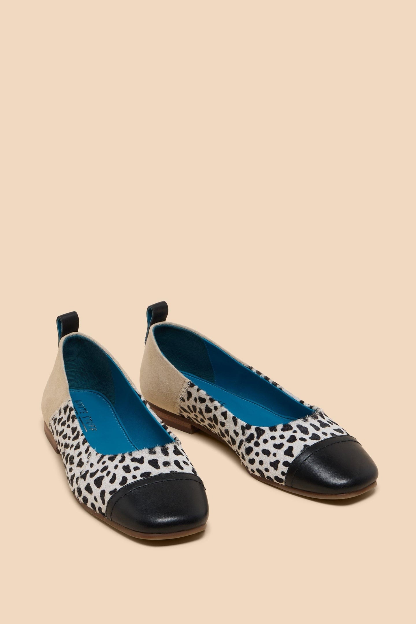 LORAL LEATHER BALLET PUMP NATURAL MULTI 4
