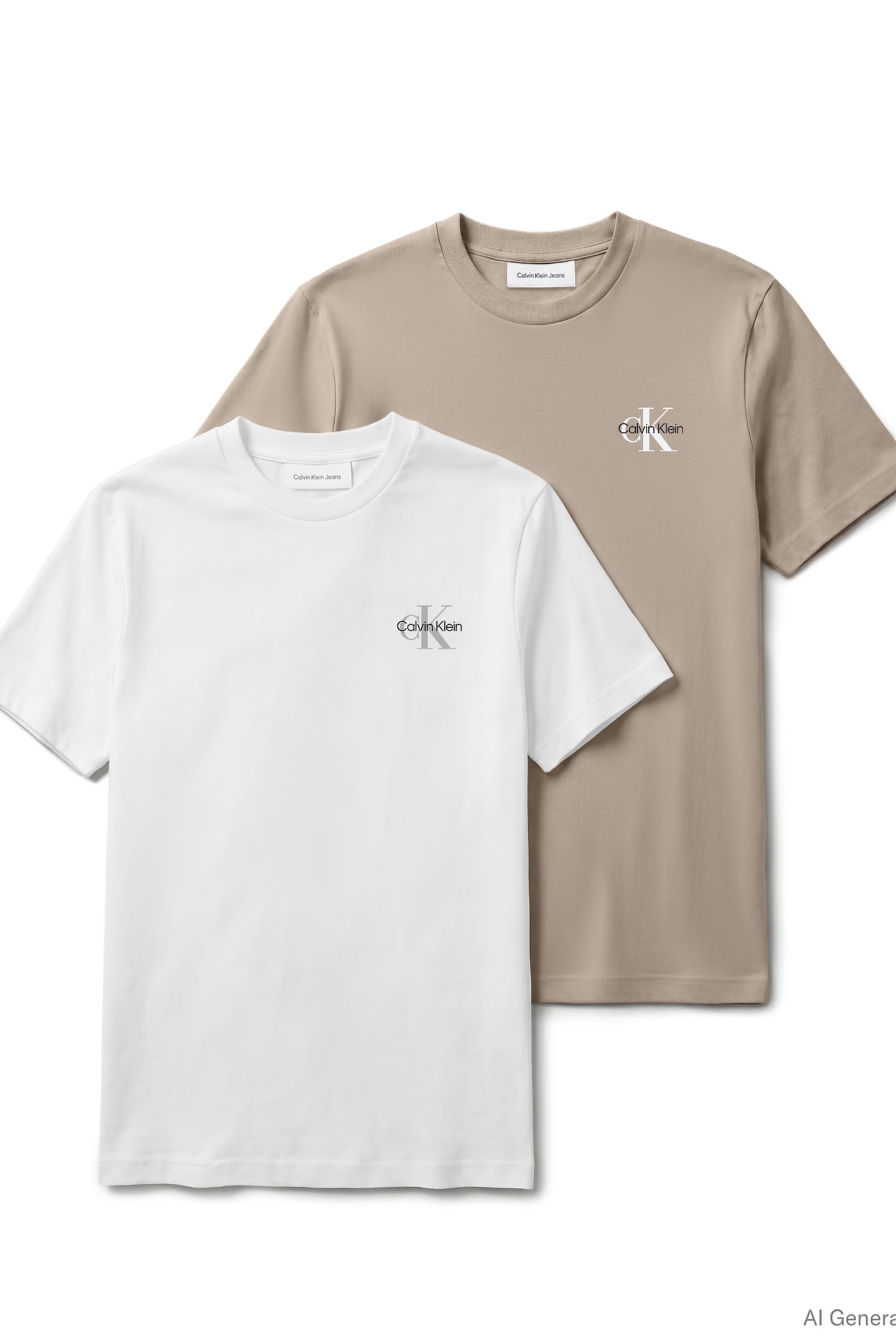 SS 30S CLASSIC MICRO MONOGRAM TEE BRIGHT WHITE/PLAZA TAUPE 1