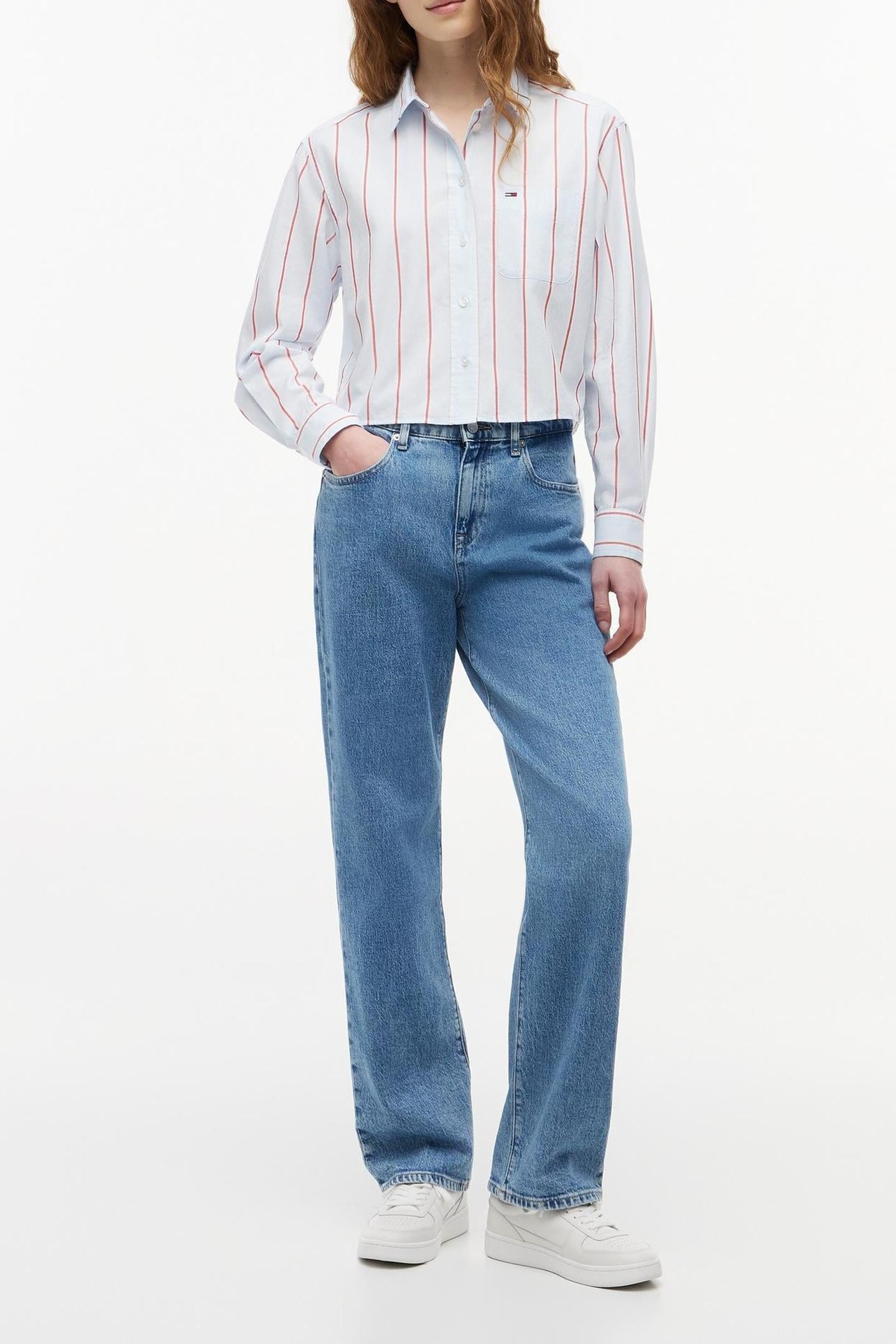 RELAXED CROP SHIRT KINGLY BLUE/MULTI STRIPE 5