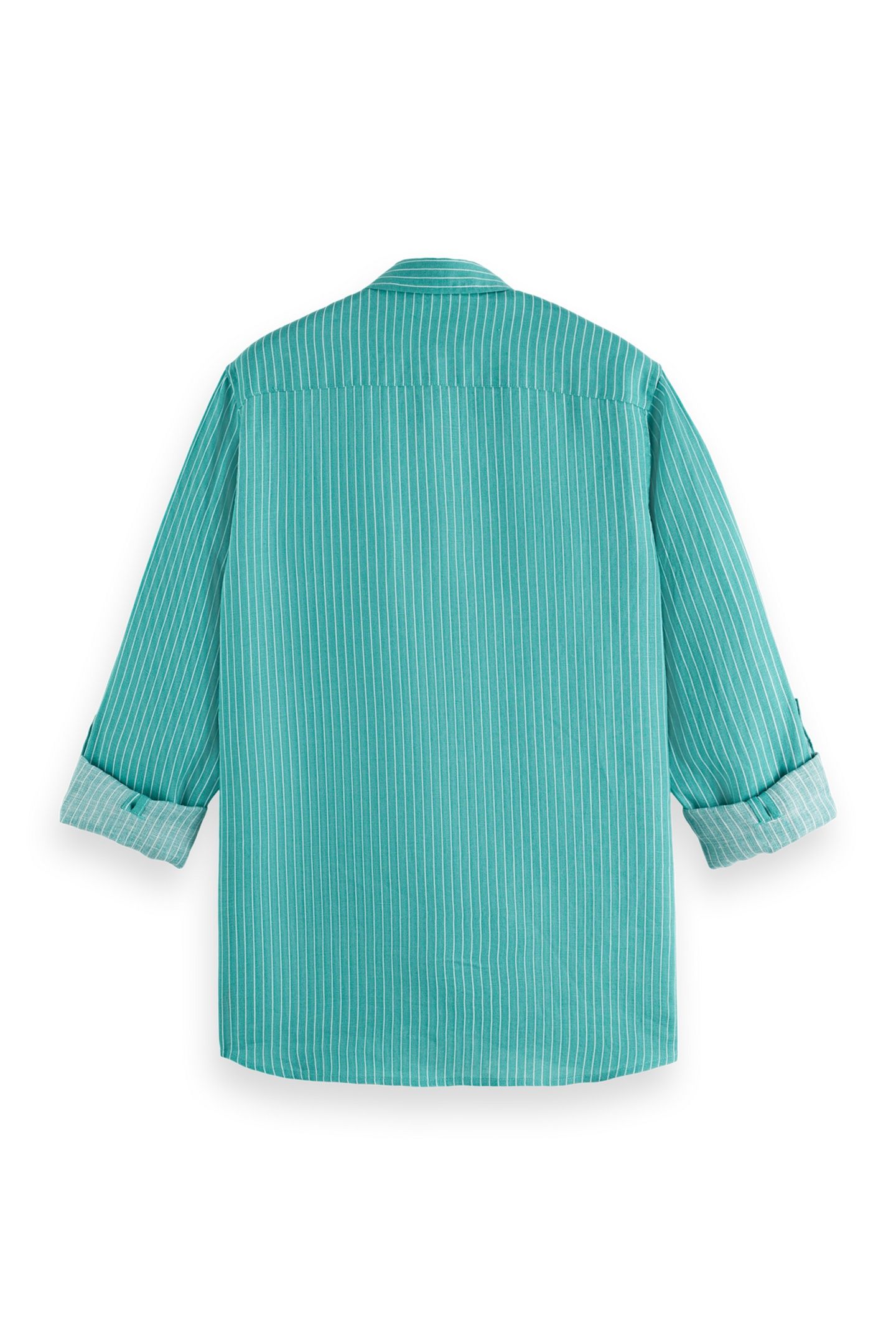 SEASONAL CORE - REGULAR-FIT STRIPED LINEN SHIRT AGATE GREEN  5