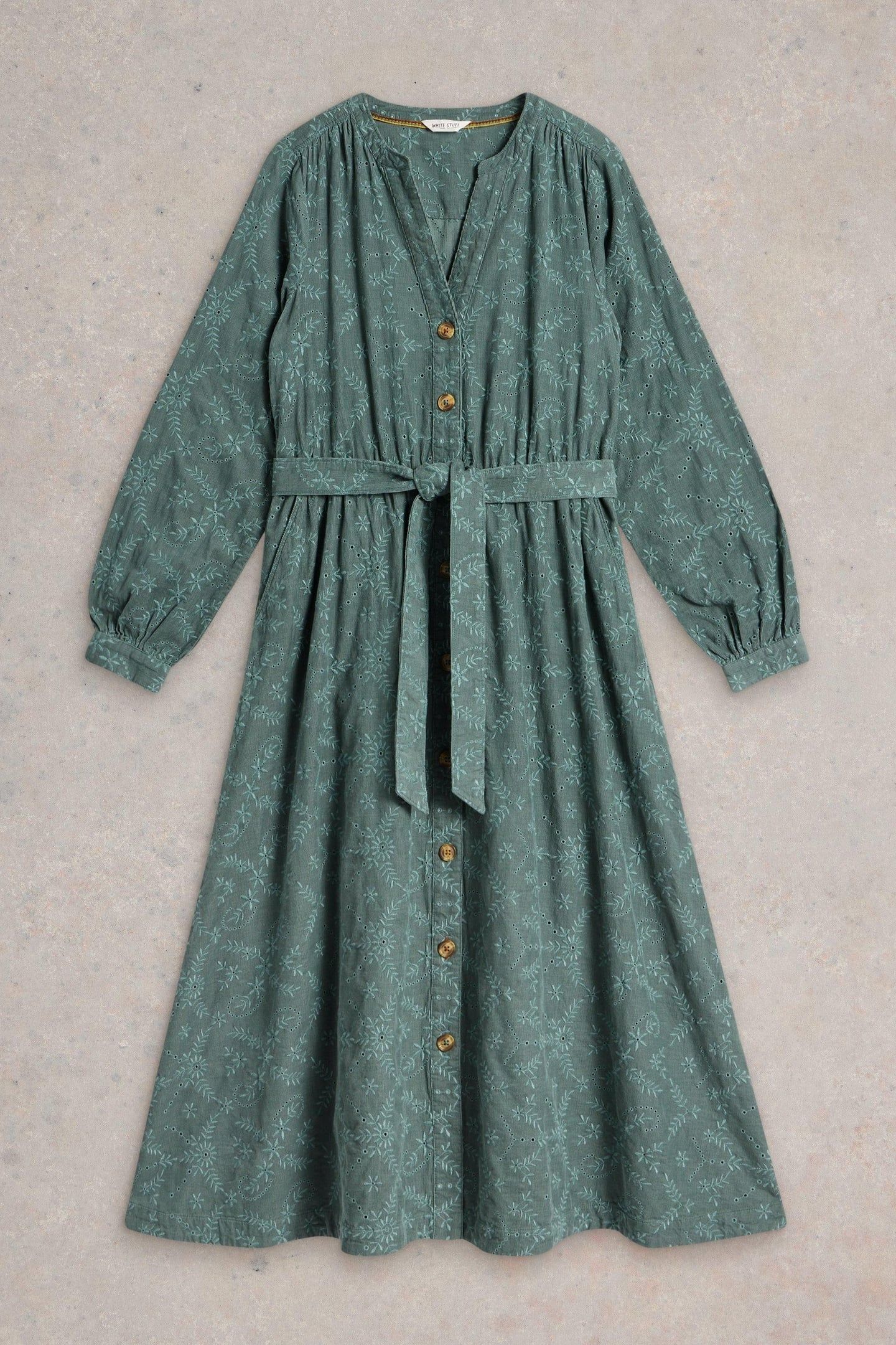 FLORENCE CORD DRESS DUSTY GREEN 6