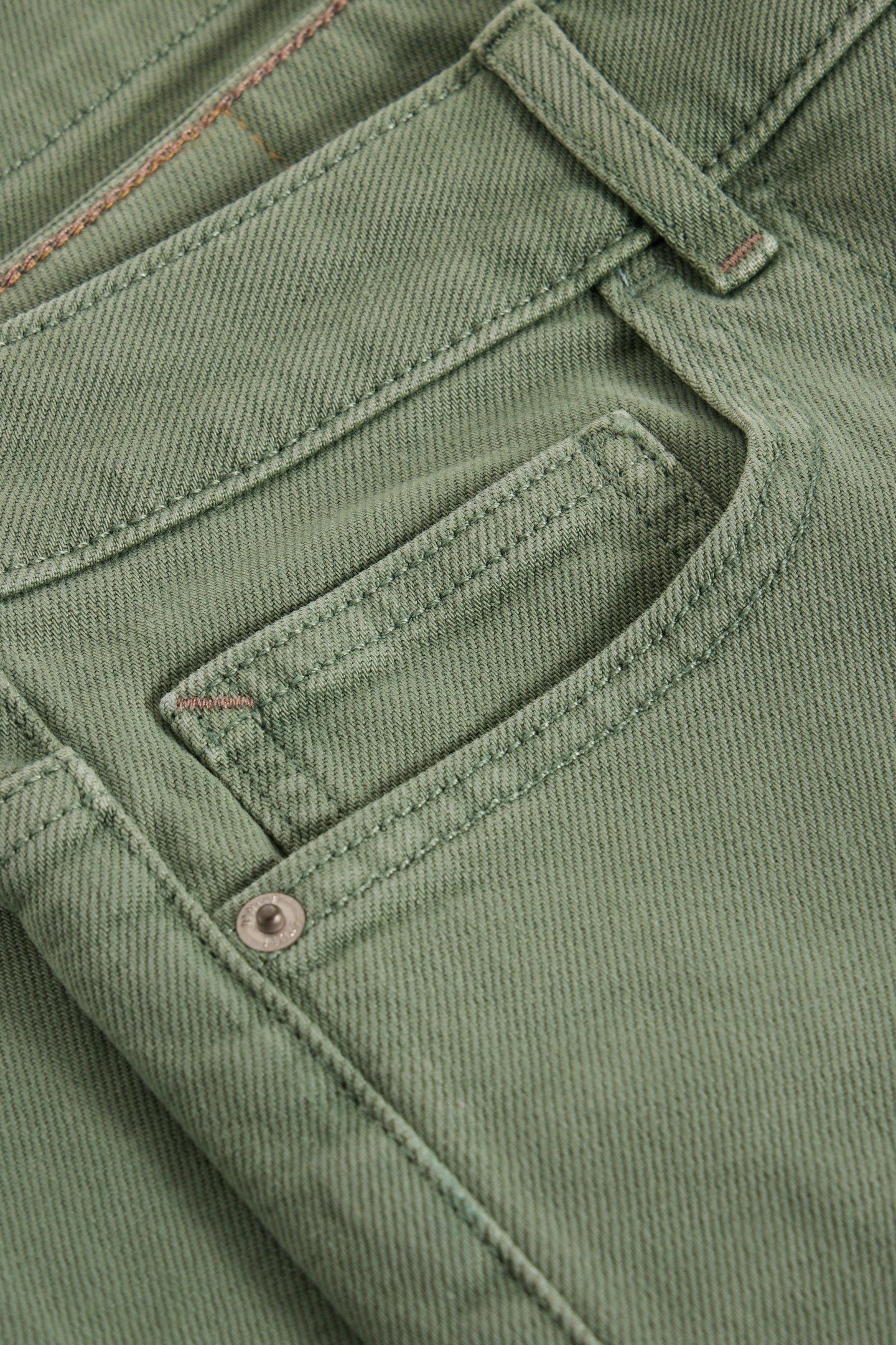 TIA WIDE LEG CROP JEAN MID GREEN 6