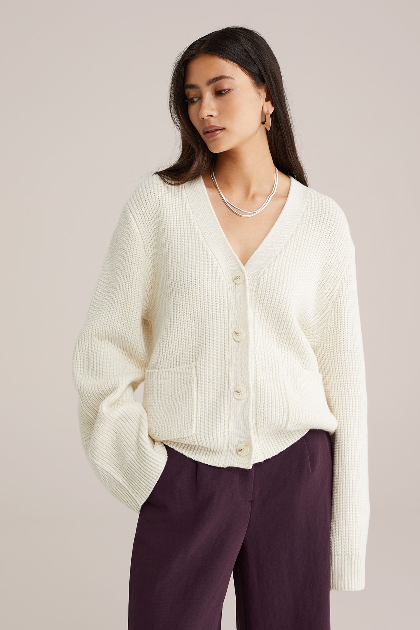 KNITTED CARDIGAN OFF-WHITE 1