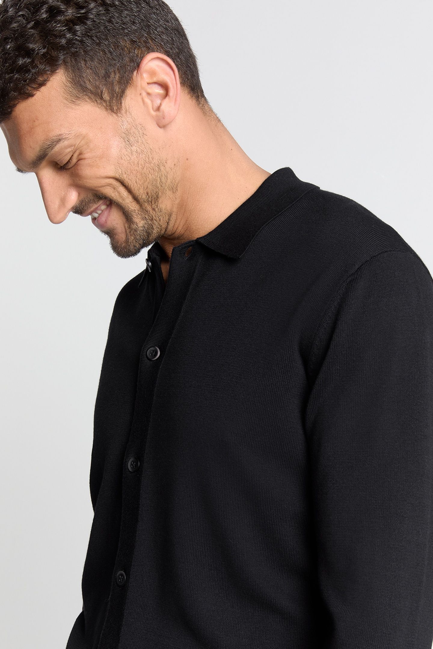 PULLOVER FULL BUTTON POLO BLACK 7