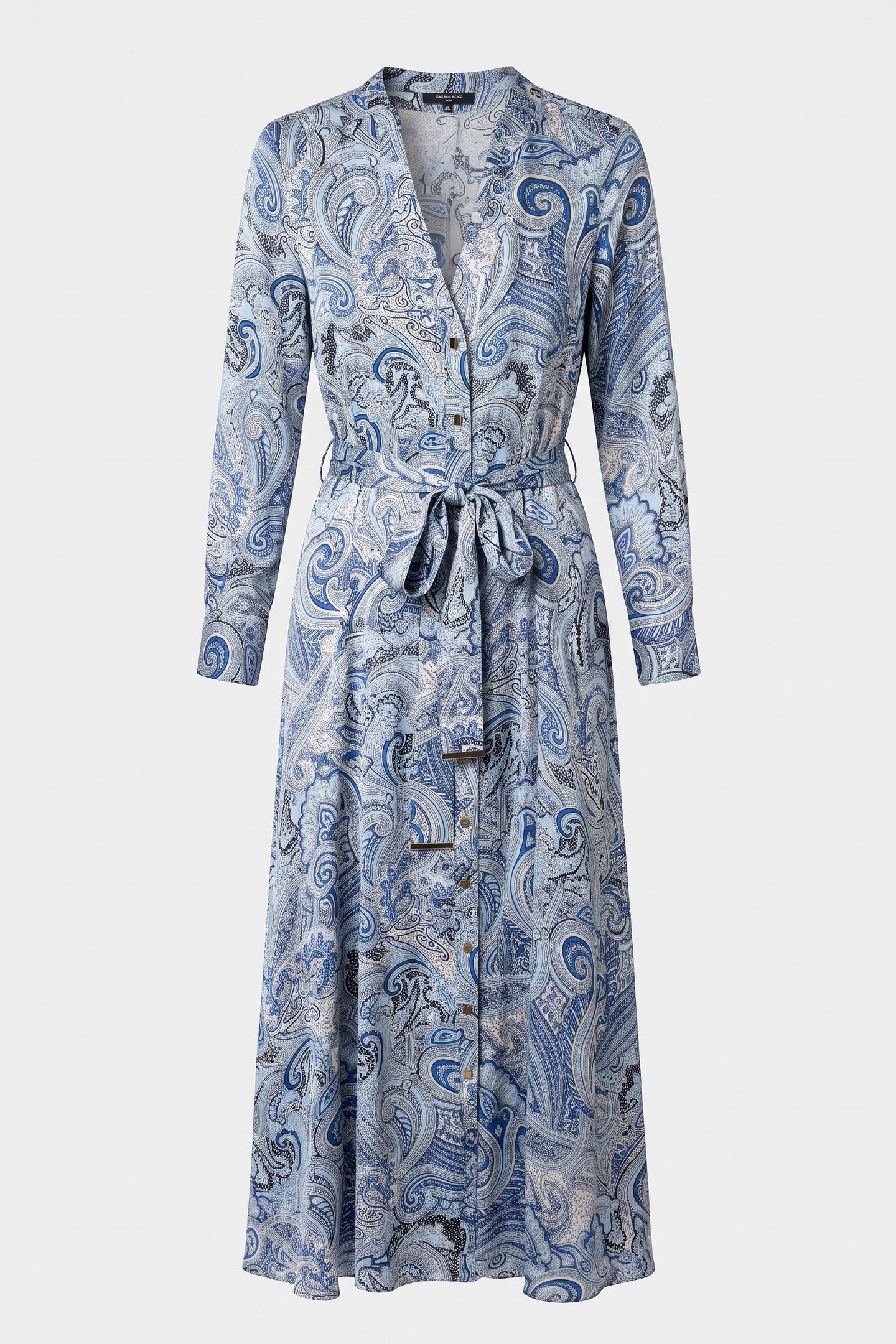 BRITNEY LS LONG DRESS FLORAL PAISLEY BLUE 3