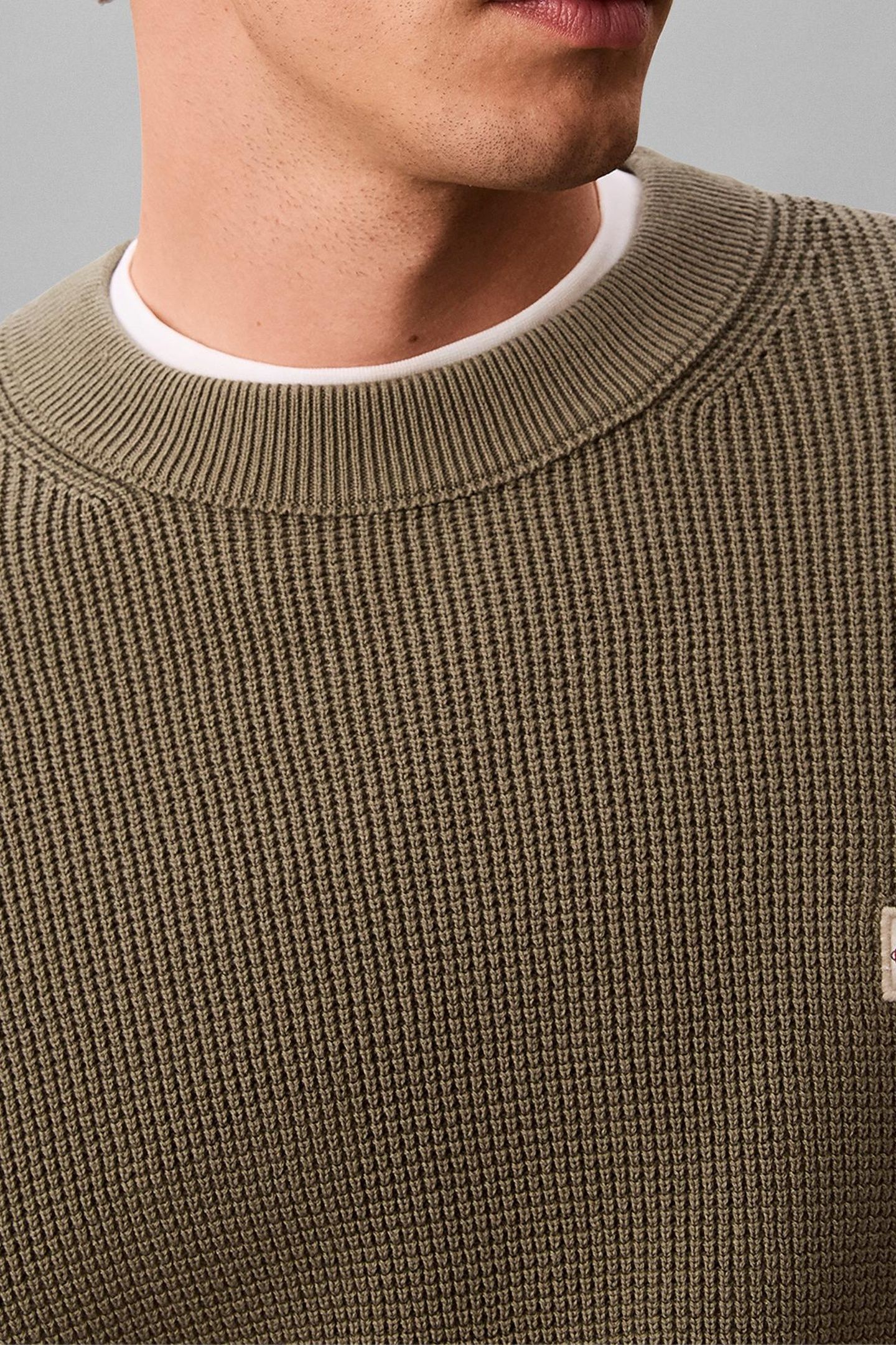 LONG SLEEVE EASY COTTON WAFFLE DUSTY OLIVE 5