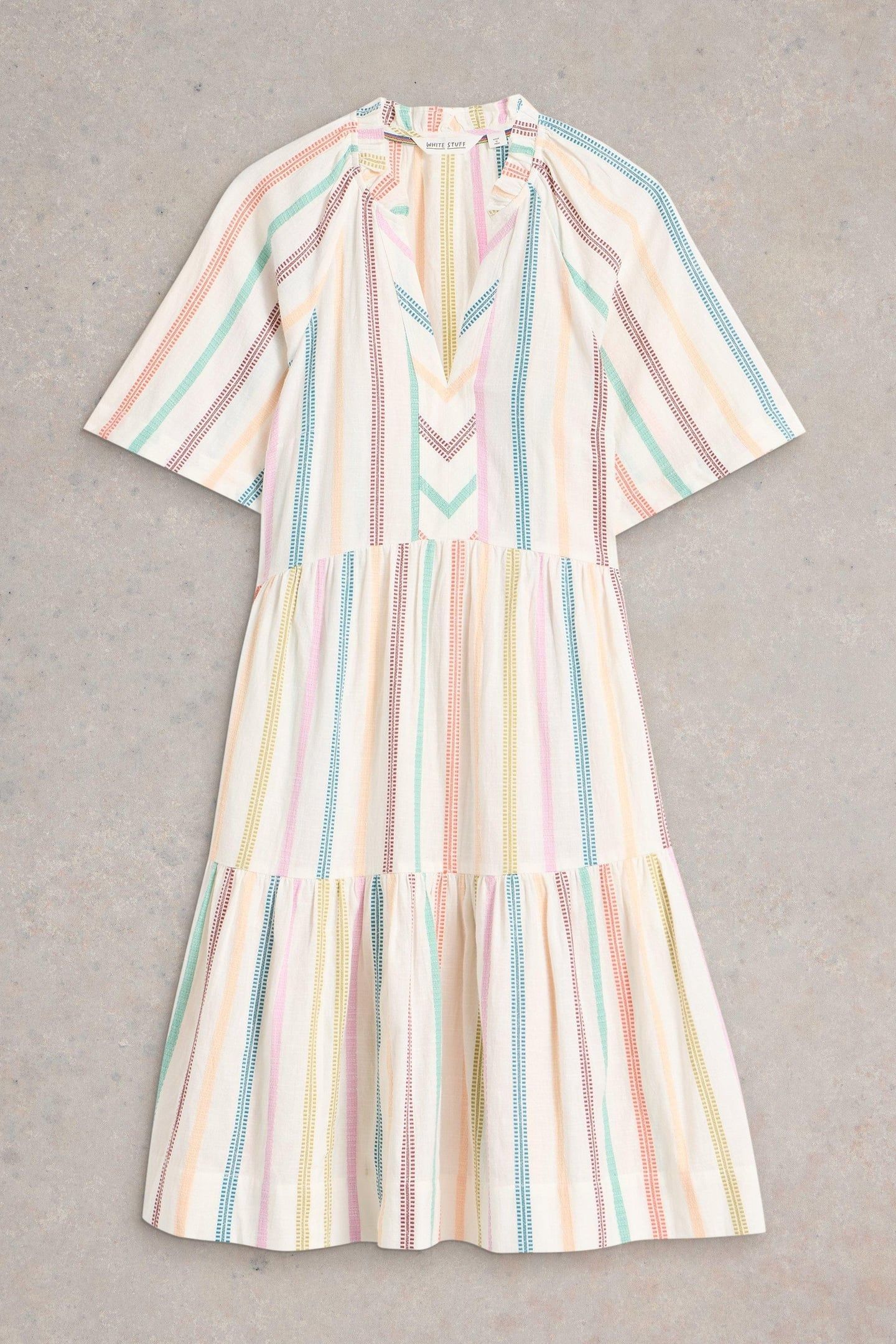 SOPHIA STRIPE DRESS NATURAL MULTI 5
