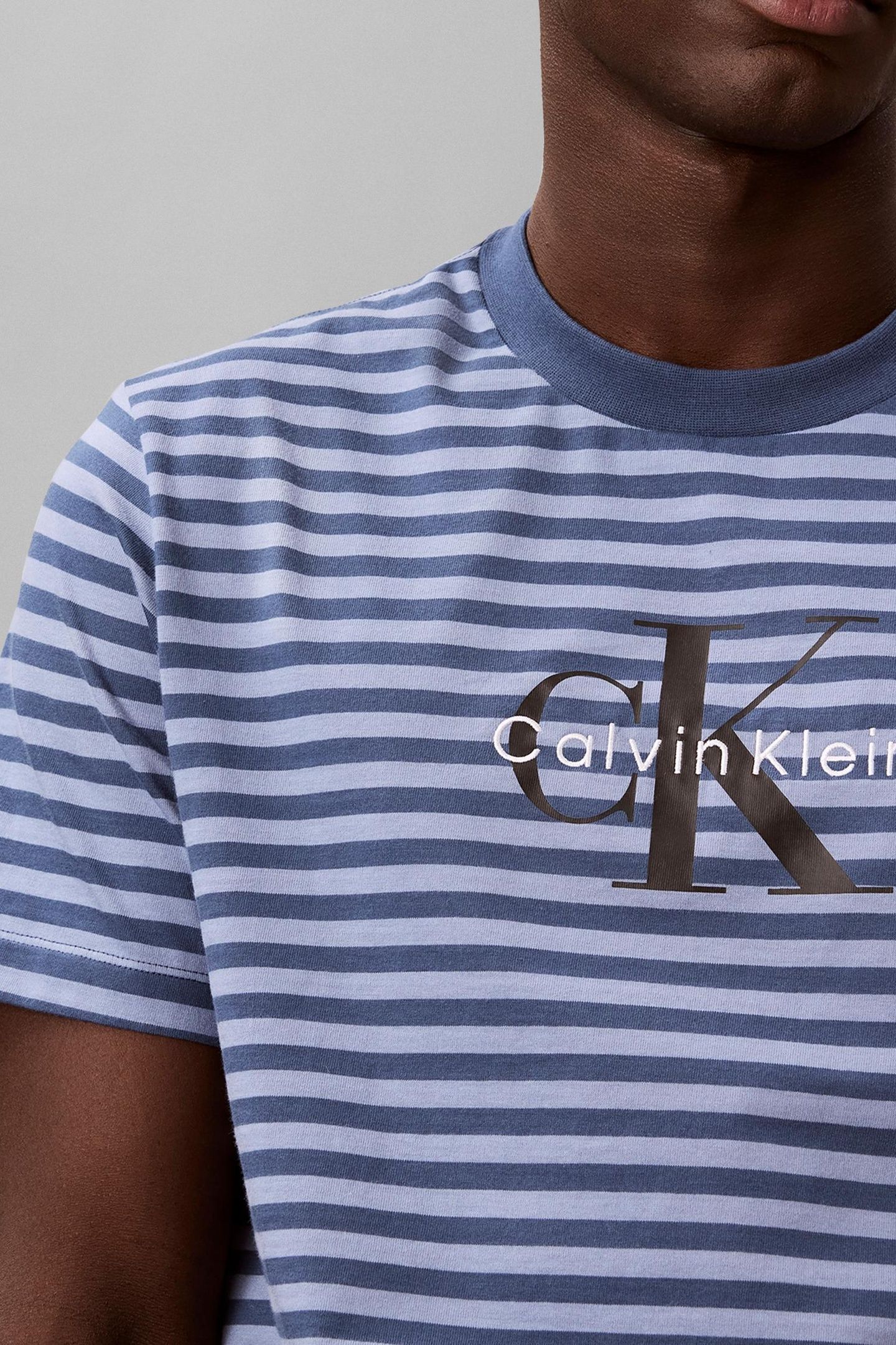 SHORT SLEEVE 20S STRIPE JERSEY TEE DARK DENIM 5