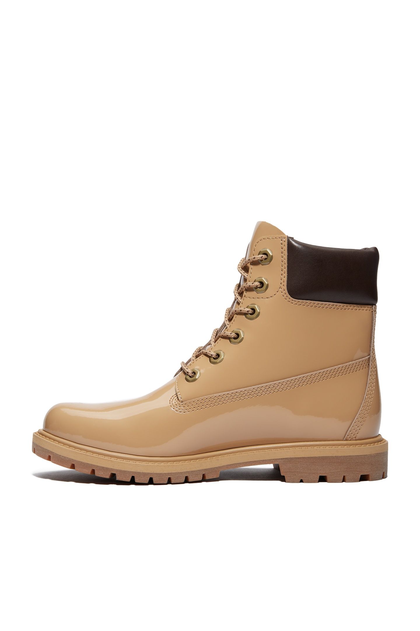 PREMIUM 6 INCH LACE UP WATERPROOF BOOT WHEAT PATENT LEATHER 2