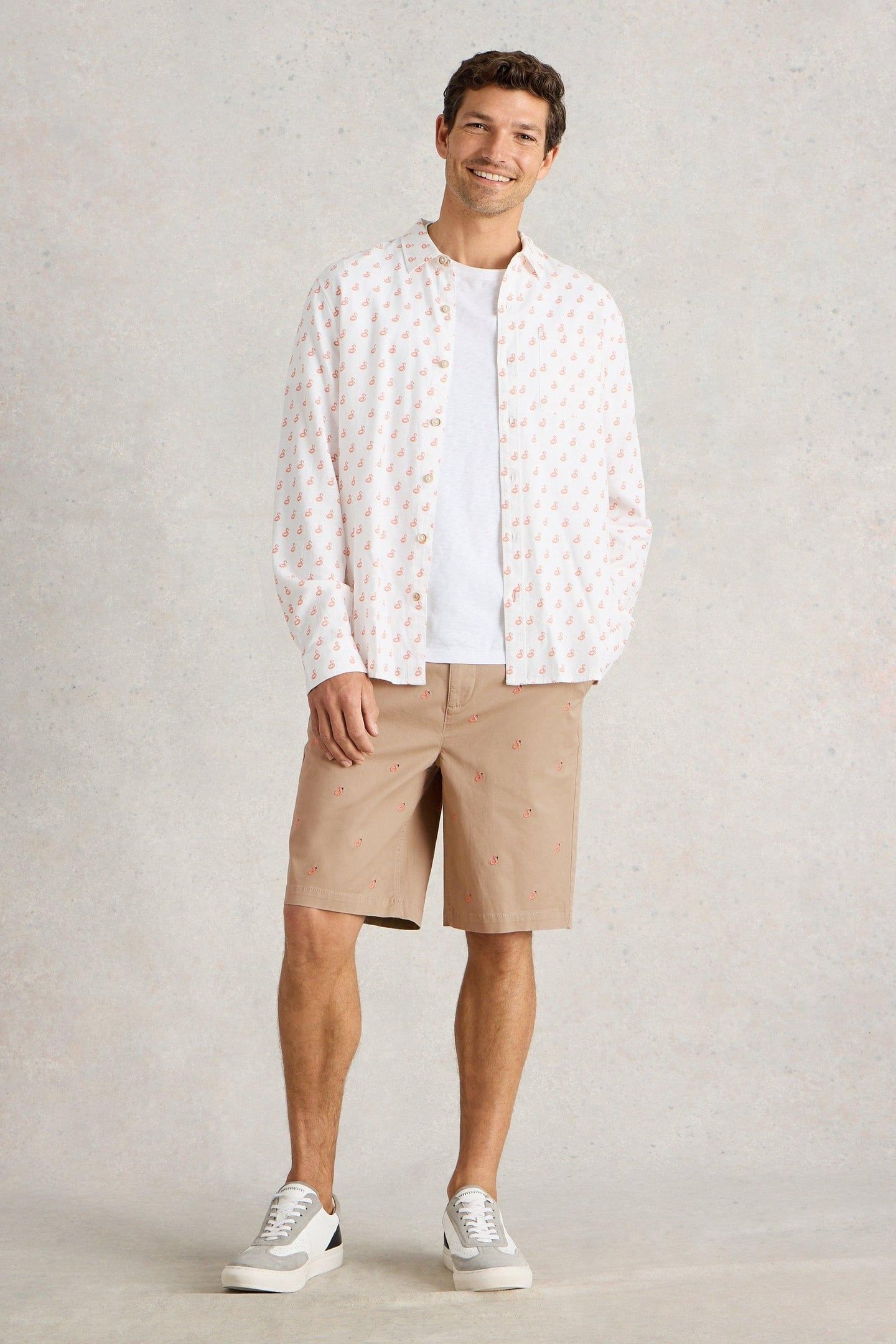 FLAMINGO CHINO SHORT NATURAL PRINT 1
