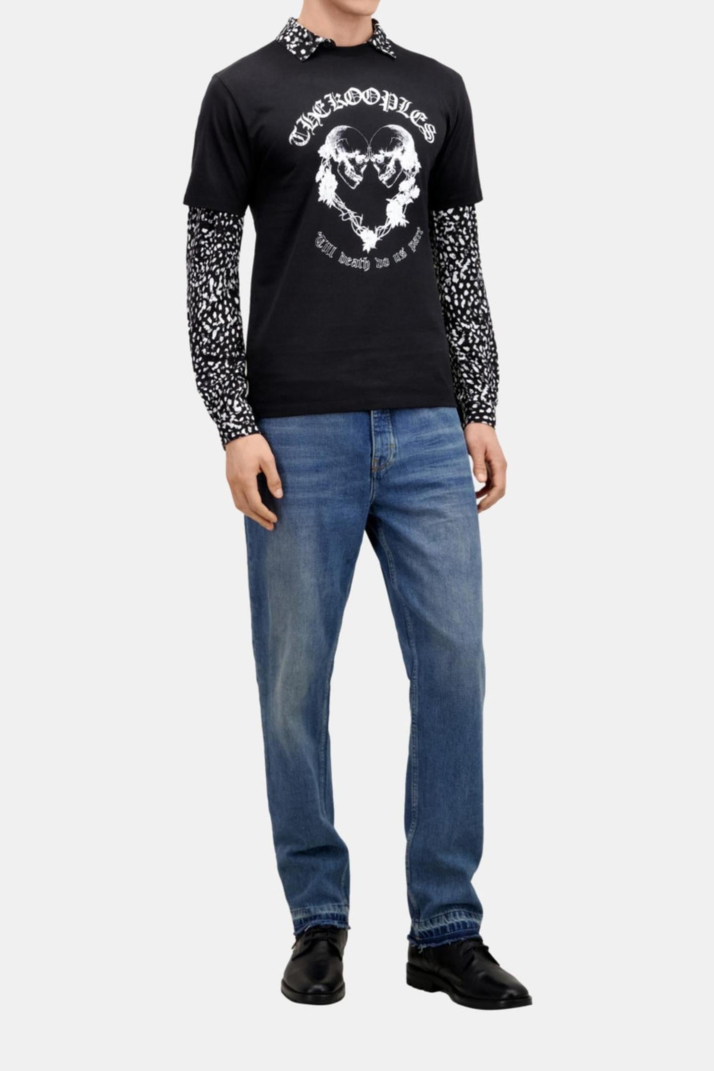 SHORT-SLEEVED T-SHIRT WITH SKULL AND HEART BLACK 1