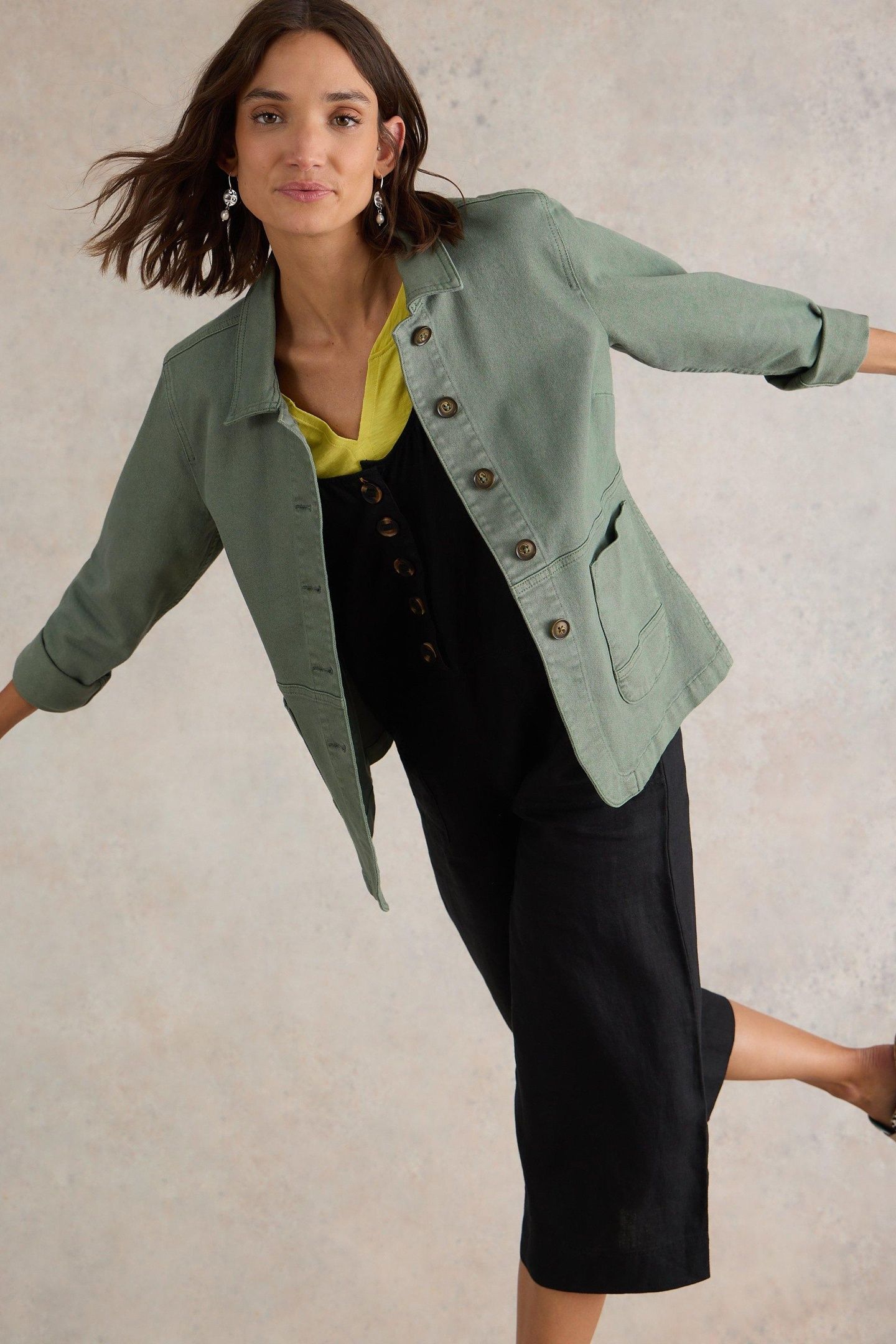 CARRIE DENIM JACKET MID GREEN 8