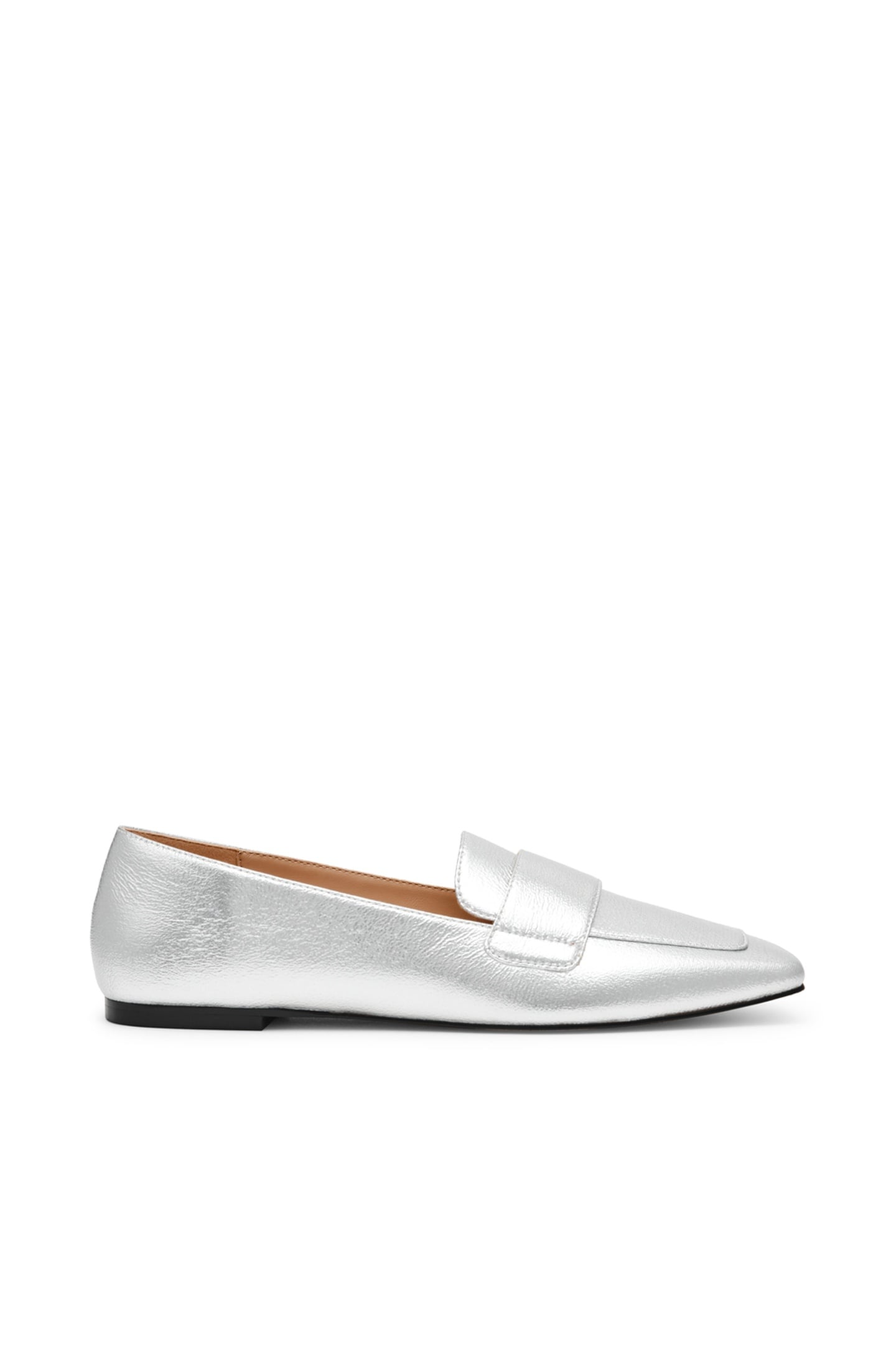 MONARC FLAT SHOES SILVER CRINKLE 1