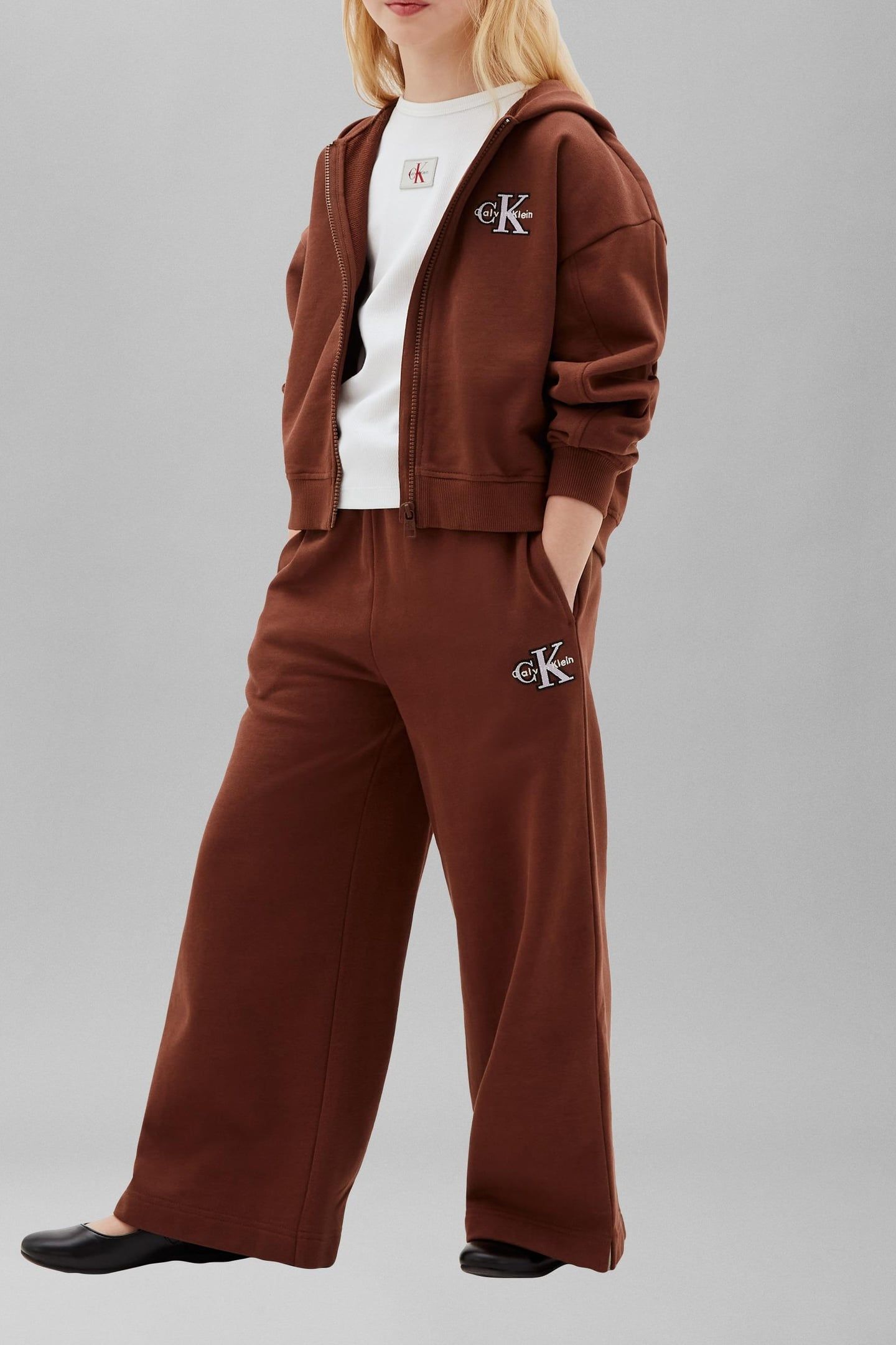 GIRLS MONOLOGO WIDE LEG SWEATPANT ROCKY ROAD 1