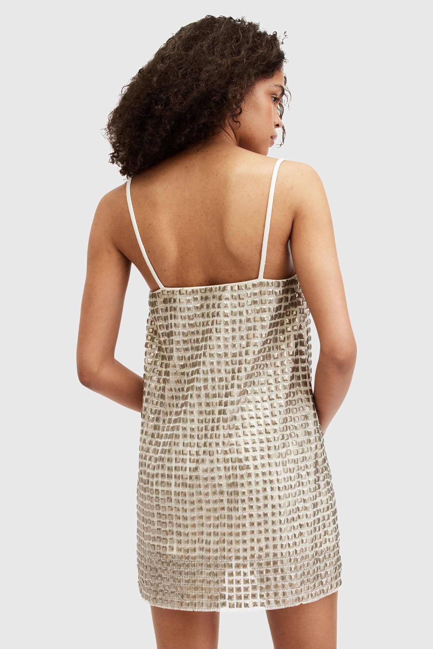 OPELINE EMB DRESS WHITE/GOLD 6