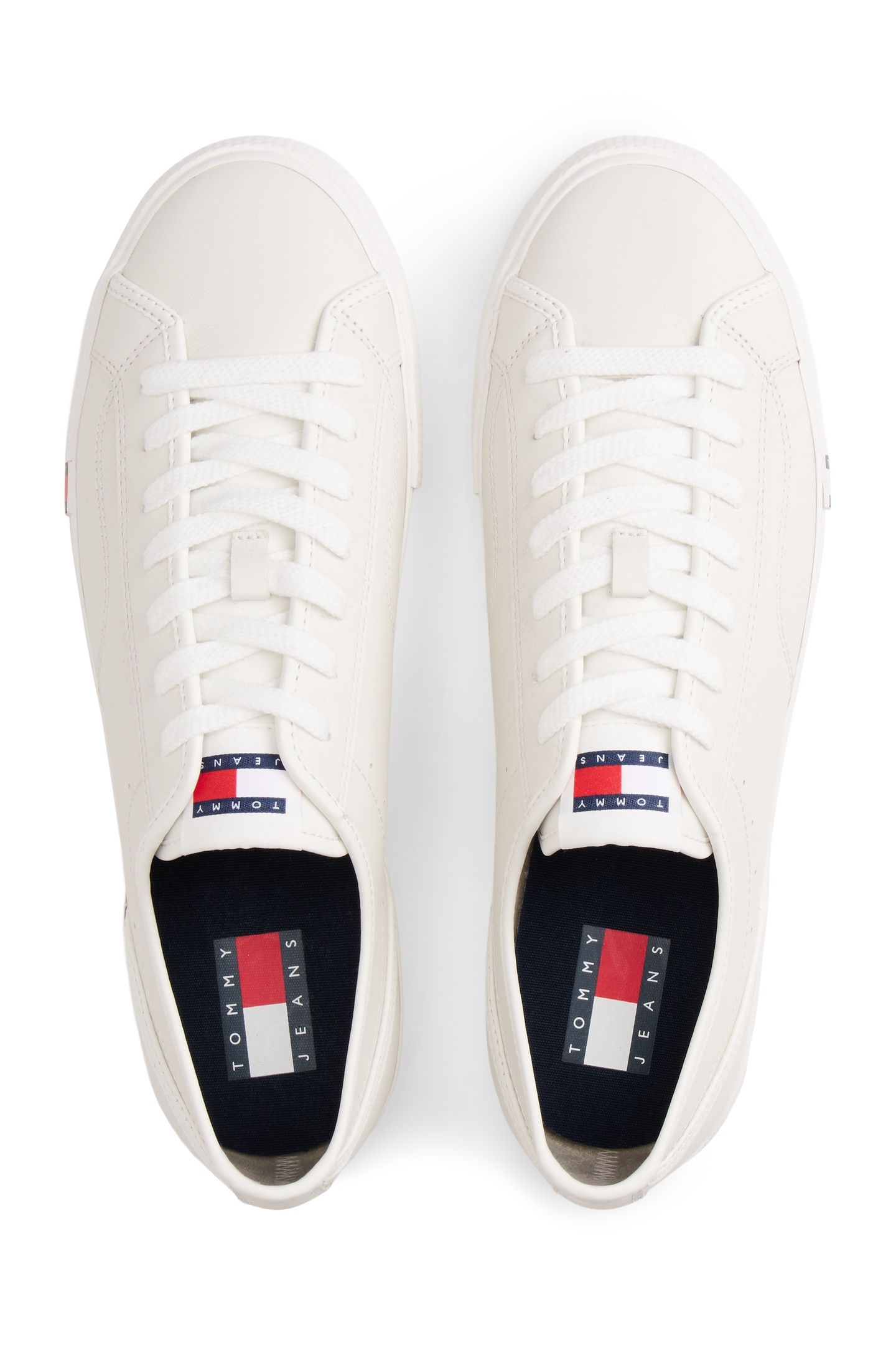 ARCHIVE FLAG STRIPE LEATHER TRAINERS ECRU 4