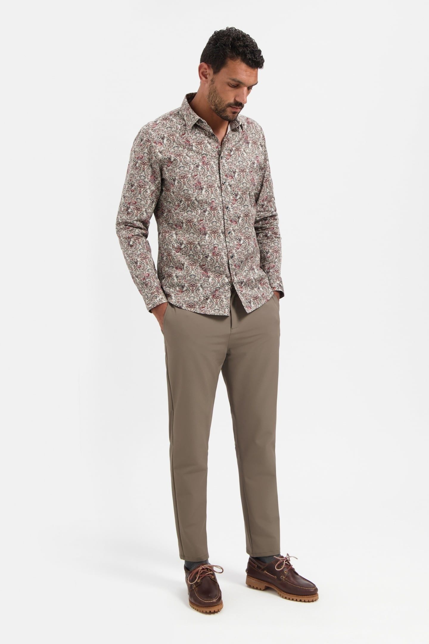 SHIRT STRETCH ALLOVER PRINTED DARK GREY 3