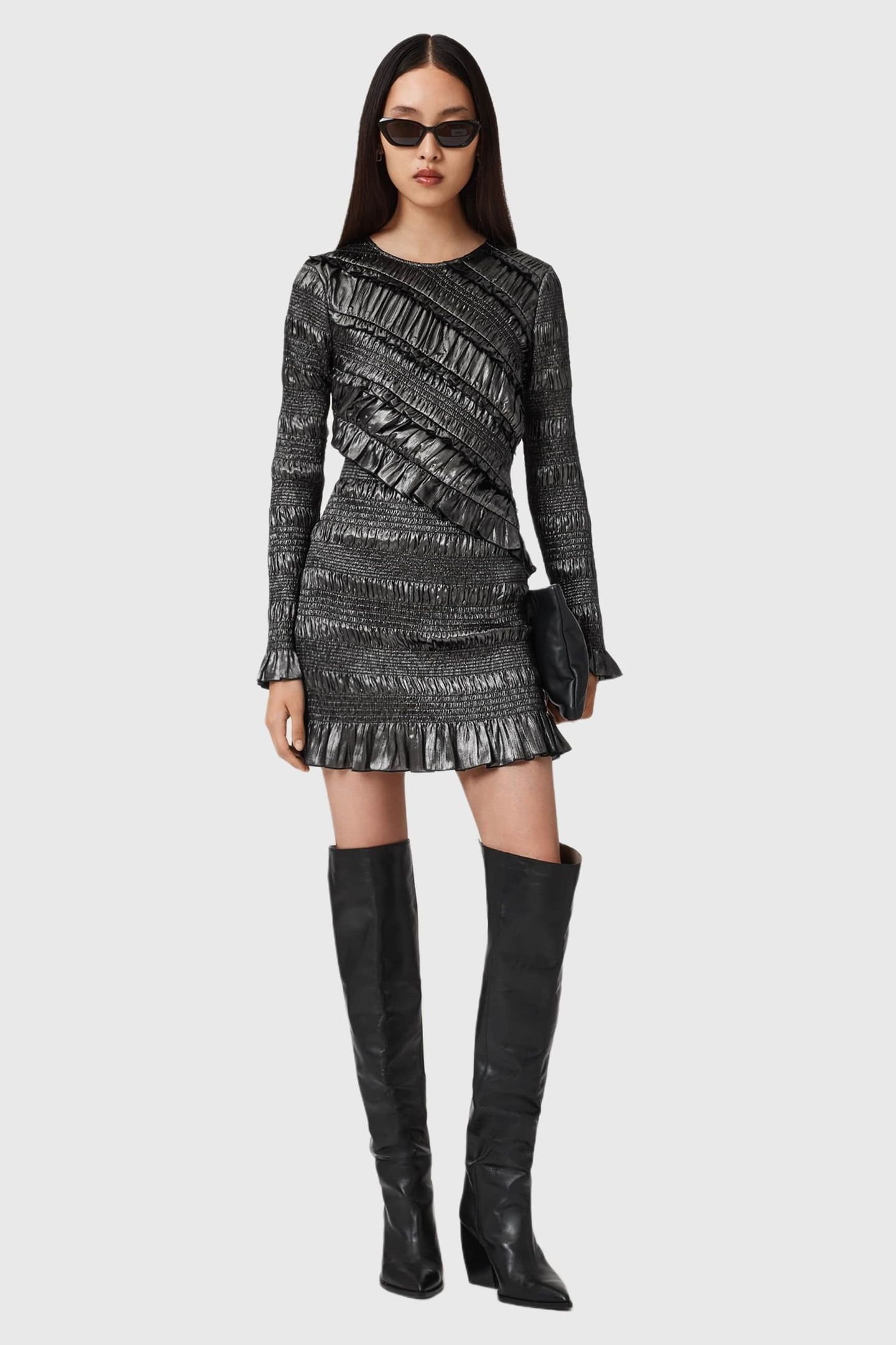 CARLI MINI DRESS GUNMETAL GREY 1