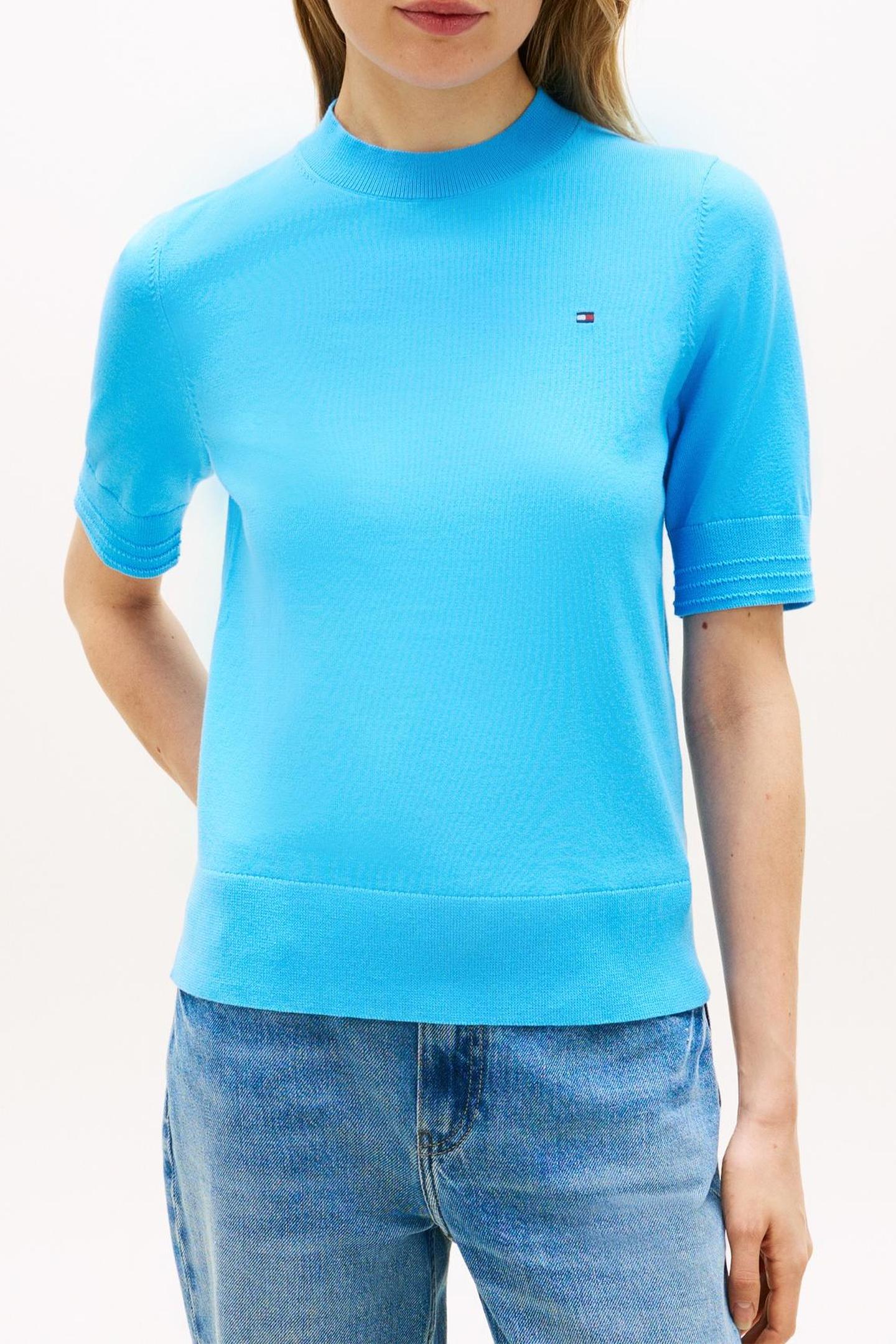 COTTON JERSEY FINE C-NECK FRIGID BLUE 3