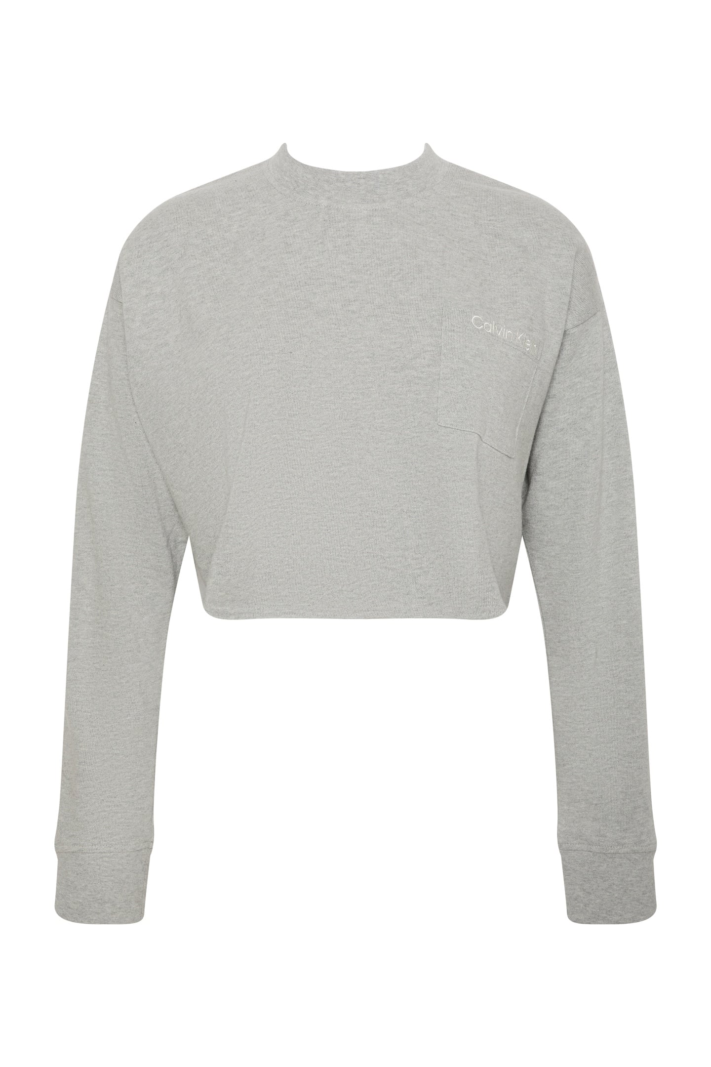 LOGO JERSEY LONG SLEEVE CROP GREY HEATHER 5