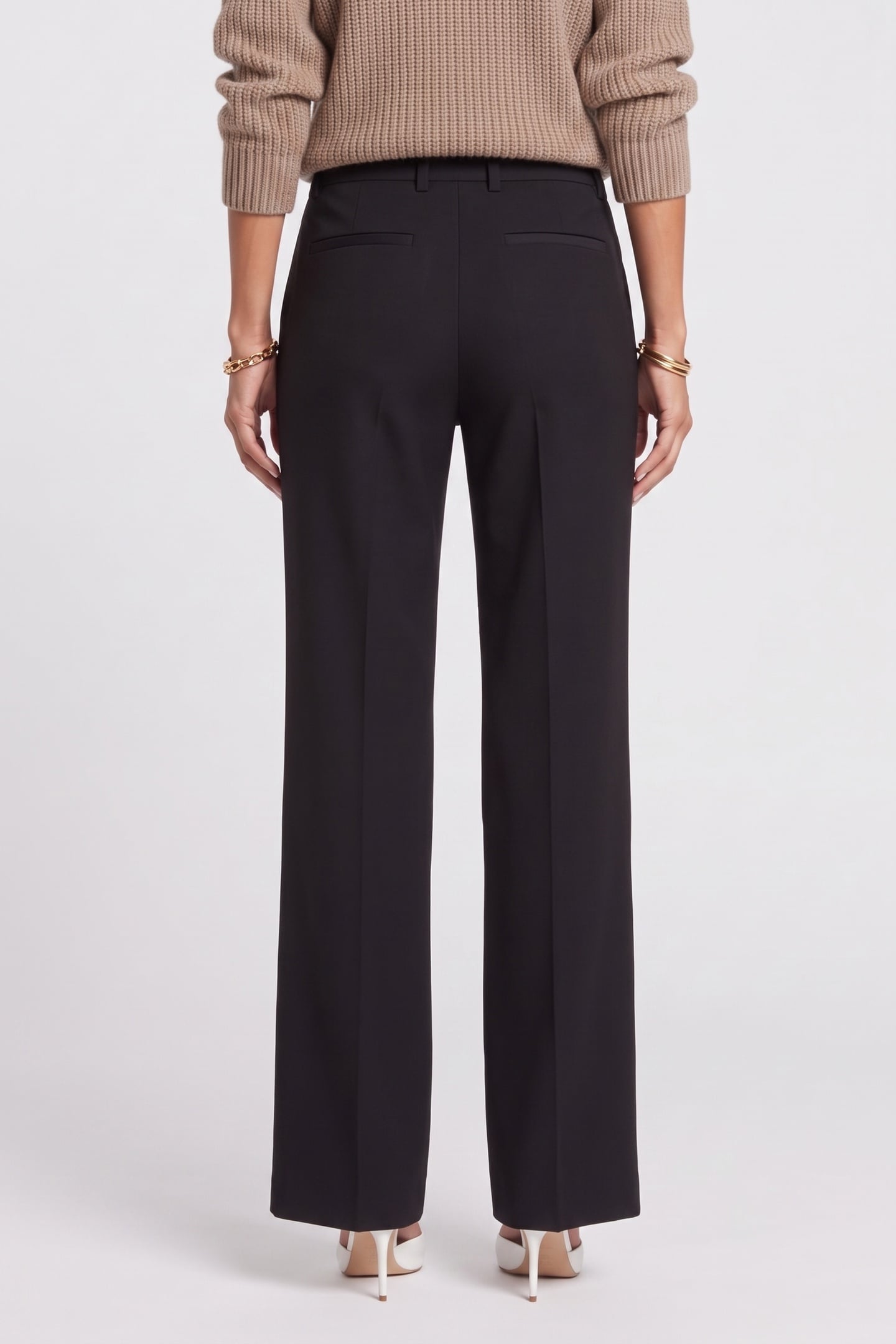 HIGH-WAIST SUIT TROUSERS BLACK 2