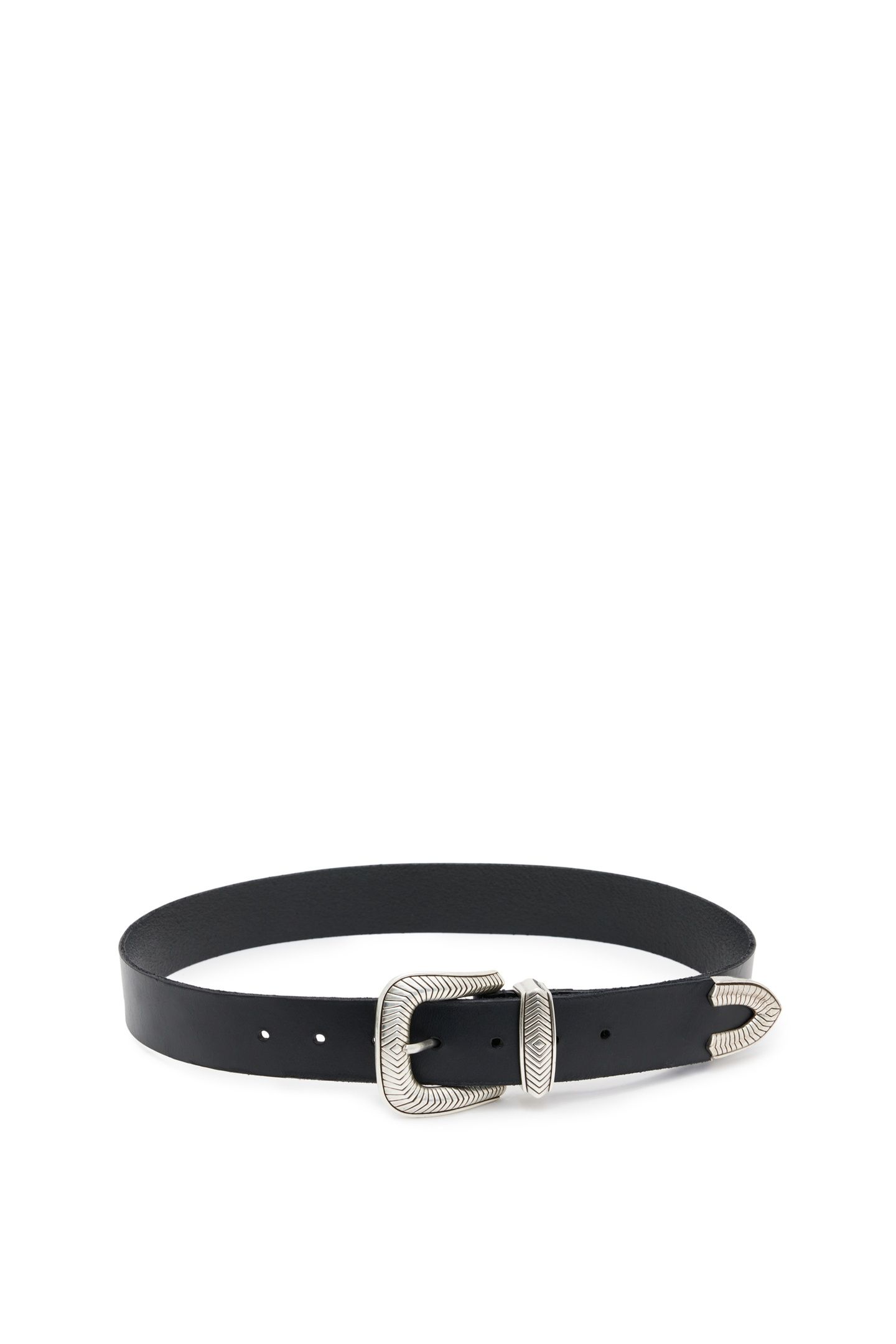 SKYLAR WESTERN BELT BLACK/ANTQ NICKEL 3